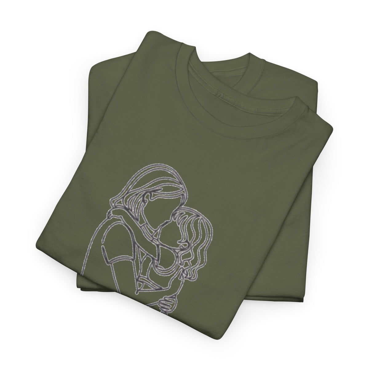 Mother and Daughter Line Art Tee — Minimalist Family Love Shirt