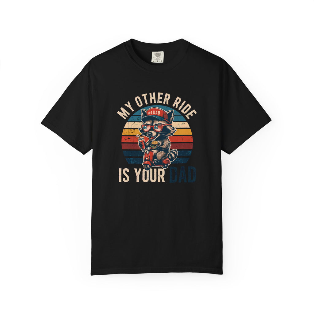 My Other Ride Is Your Dad T-Shirt — Cute Motorcycle Puppy Graphic Tee for Dad, Father's Day Gift