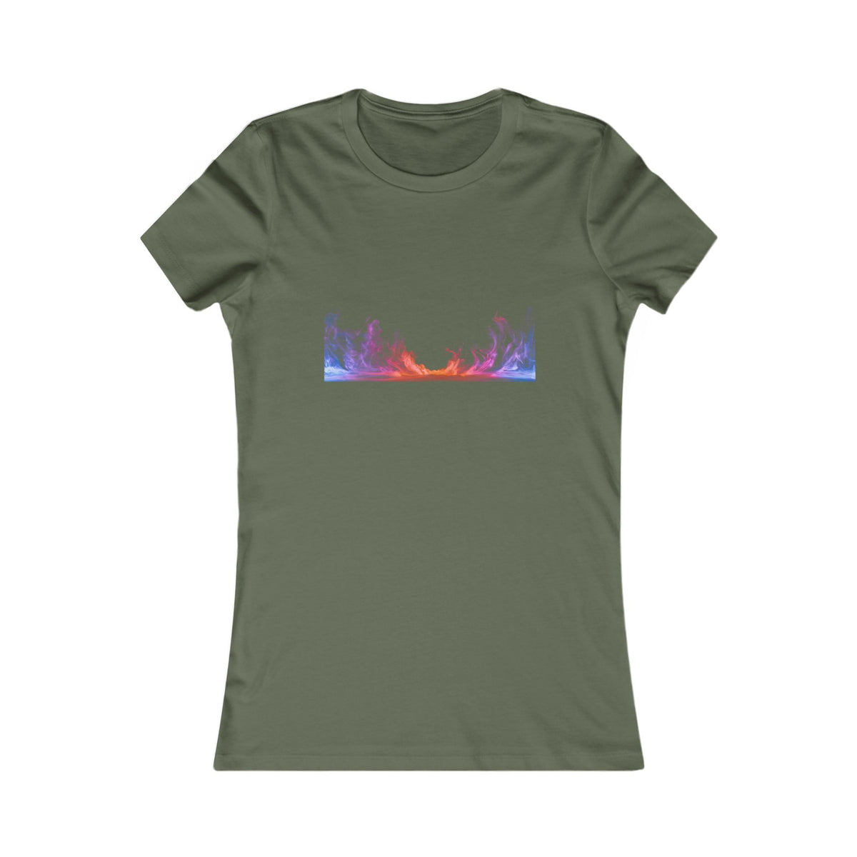 Women's Sunset Forest Tee — Pastel Mountain & Trees Graphic Shirt