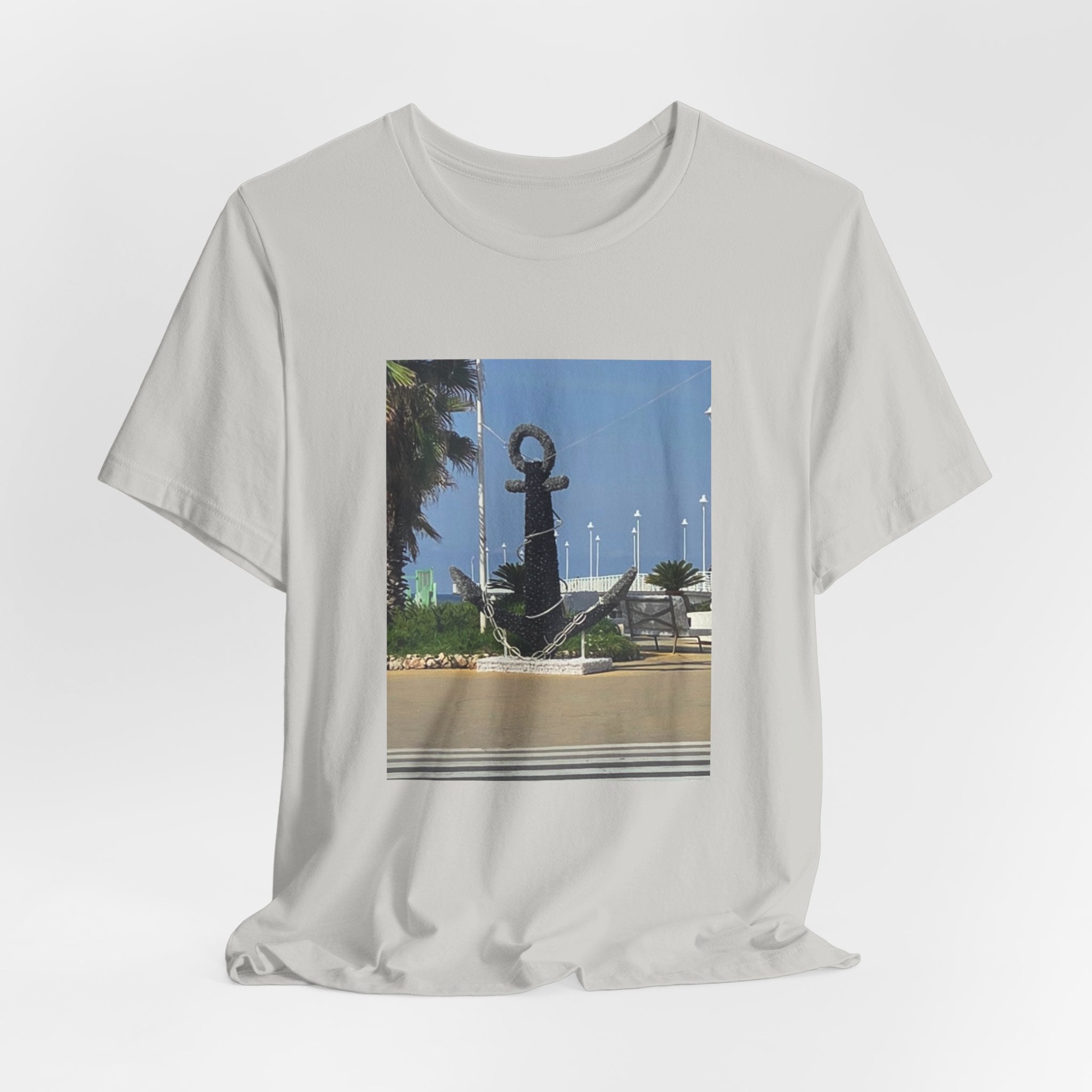 Anchor Statue Photo Tee — Coastal Nautical T-Shirt