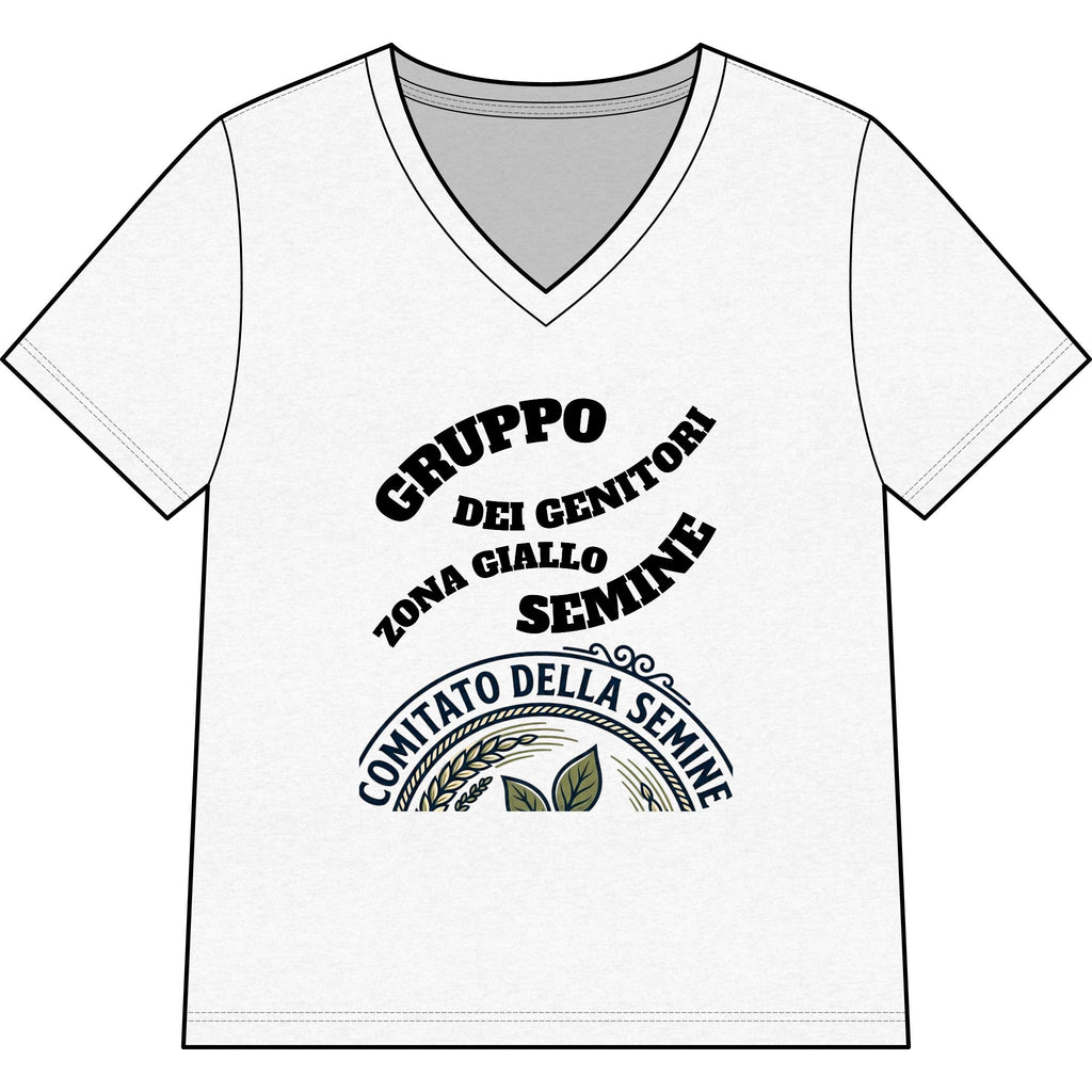 Italian Seed Committee V-Neck Tee — 'Gruppo Dei Genitori Zona Giallo Semine'