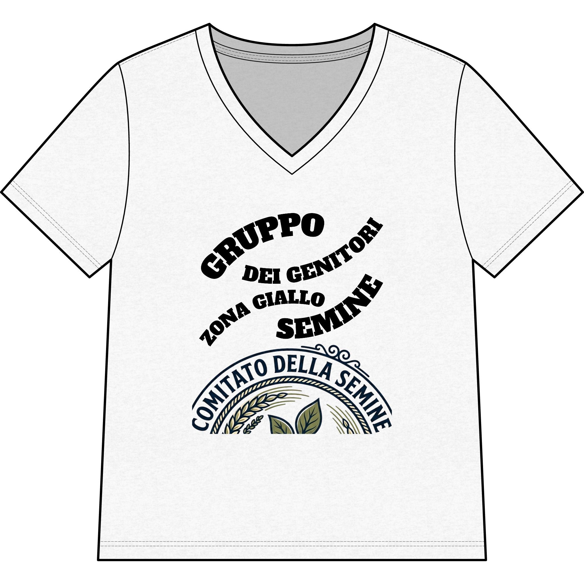 Italian Seed Committee V-Neck Tee — 'Gruppo Dei Genitori Zona Giallo Semine'