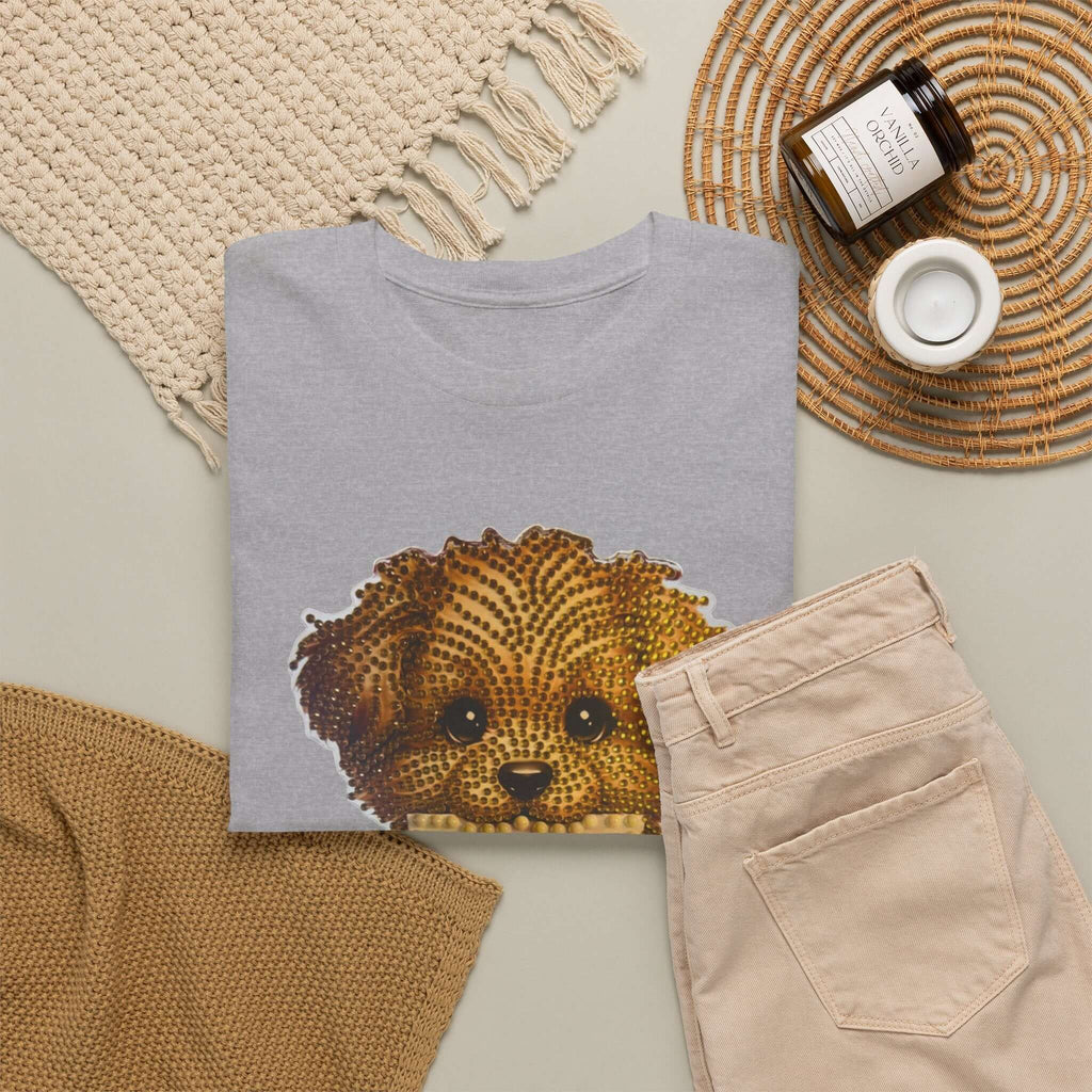 Puppy Love T‑Shirt — Cute Brown Puppy Holding Heart Tee (I Love You)