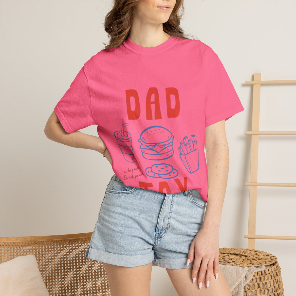 Dad Tax T-Shirt — Funny Father’s Day Tee with Burger, Fries & Drink Graphic