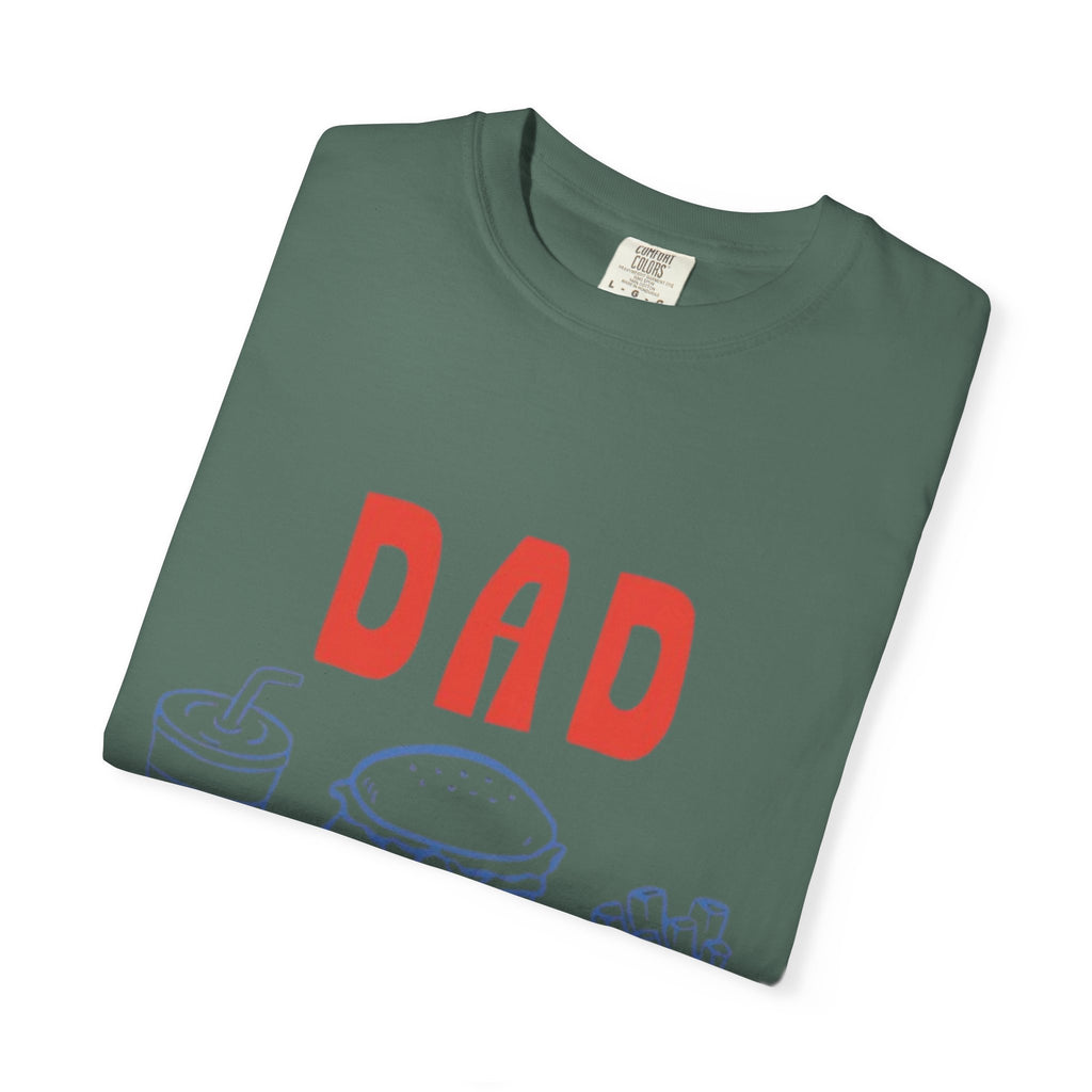 Dad Tax T-Shirt — Funny Father’s Day Tee with Burger, Fries & Drink Graphic