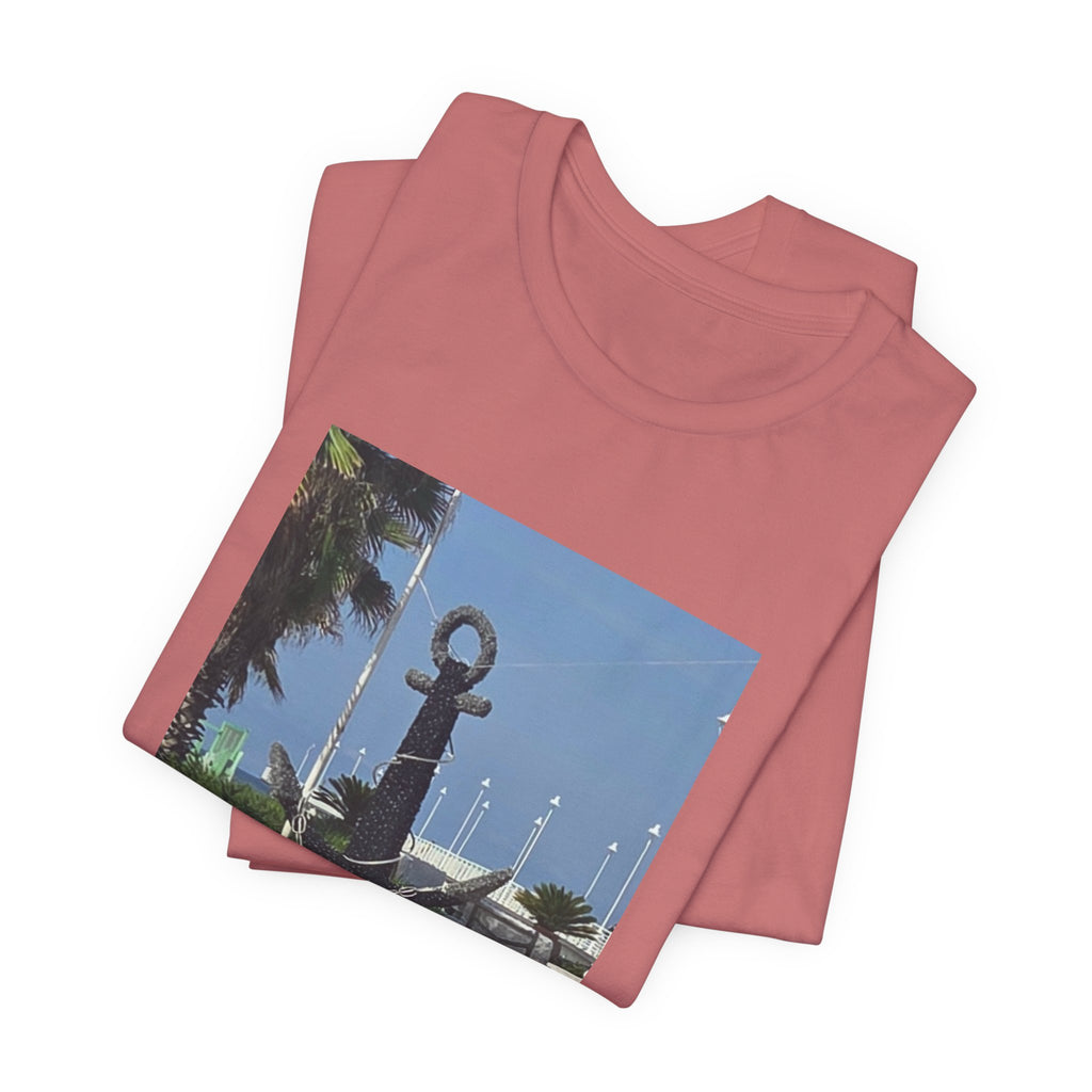 Anchor Statue Photo Tee — Coastal Nautical T-Shirt