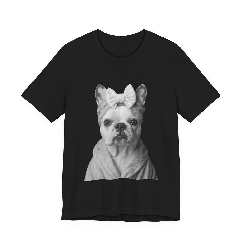 French Bulldog Portrait Tee — Cute Bow Dog Graphic T-Shirt