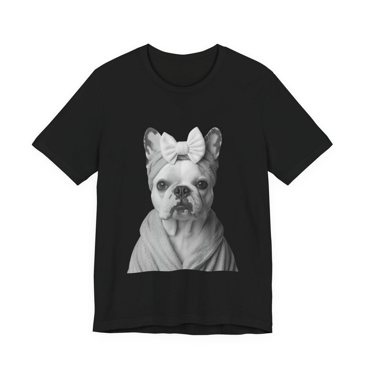 French Bulldog Portrait Tee — Cute Bow Dog Graphic T-Shirt