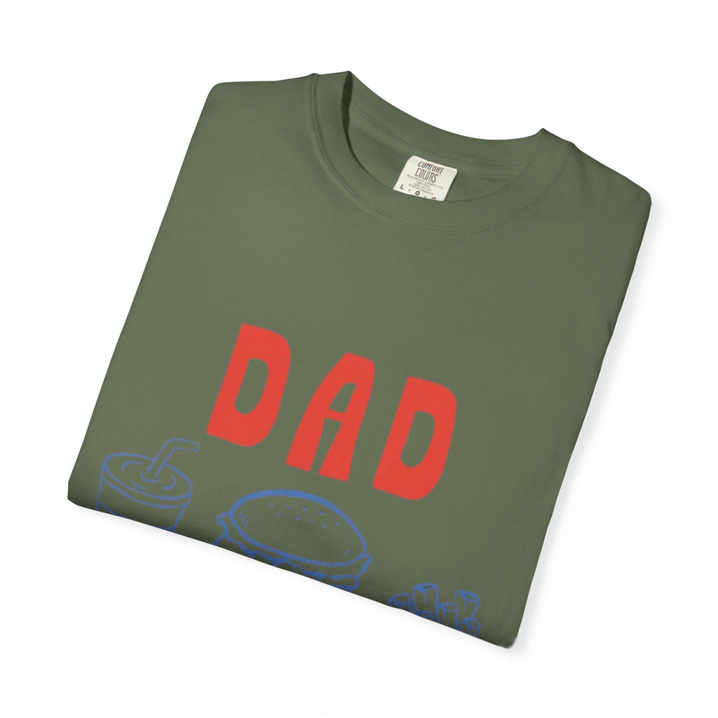 Dad Tax T-Shirt — Funny Father’s Day Tee with Burger, Fries & Drink Graphic