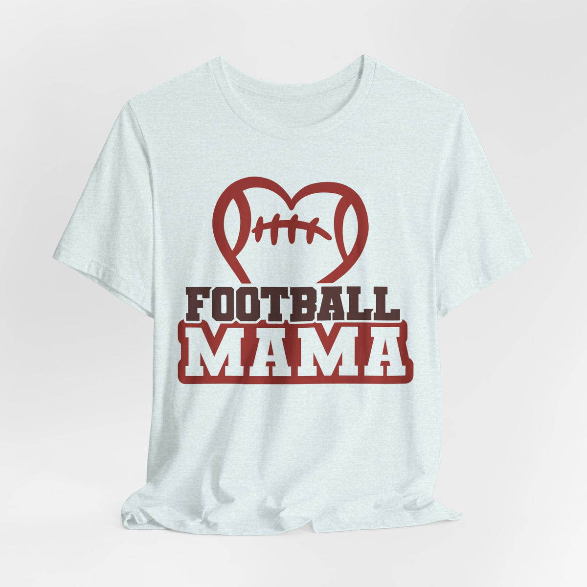 Football Mama T‑Shirt — Heart Football Mom Tee for Game Day