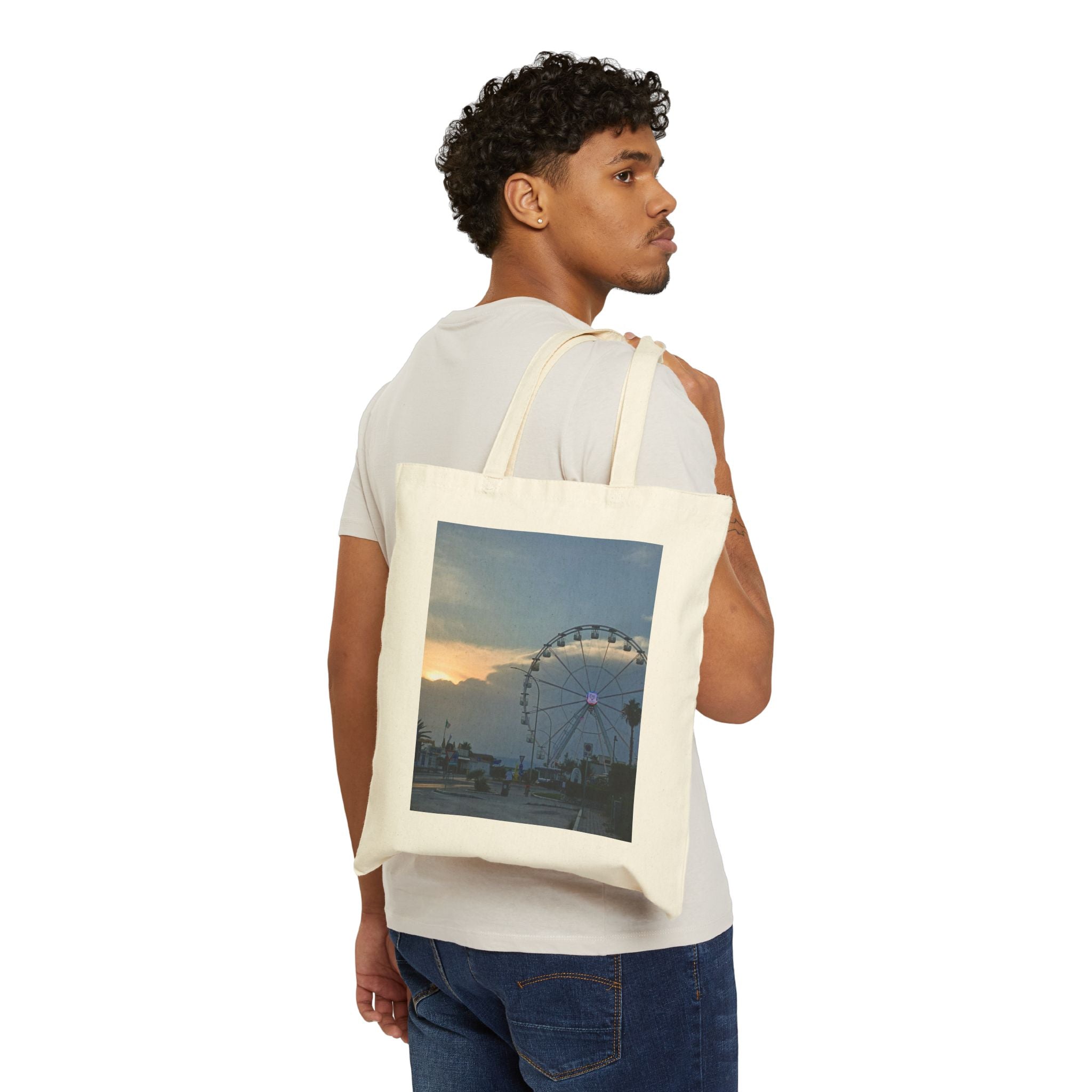 Ferris Wheel Sunset Tote Bag — Canvas Beach Market Bag