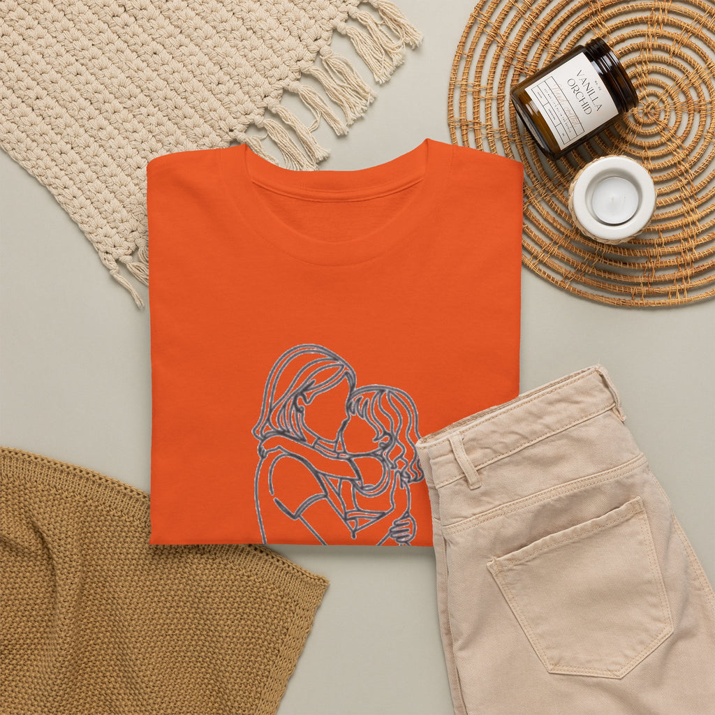 Mother and Daughter Line Art Tee — Minimalist Family Love Shirt