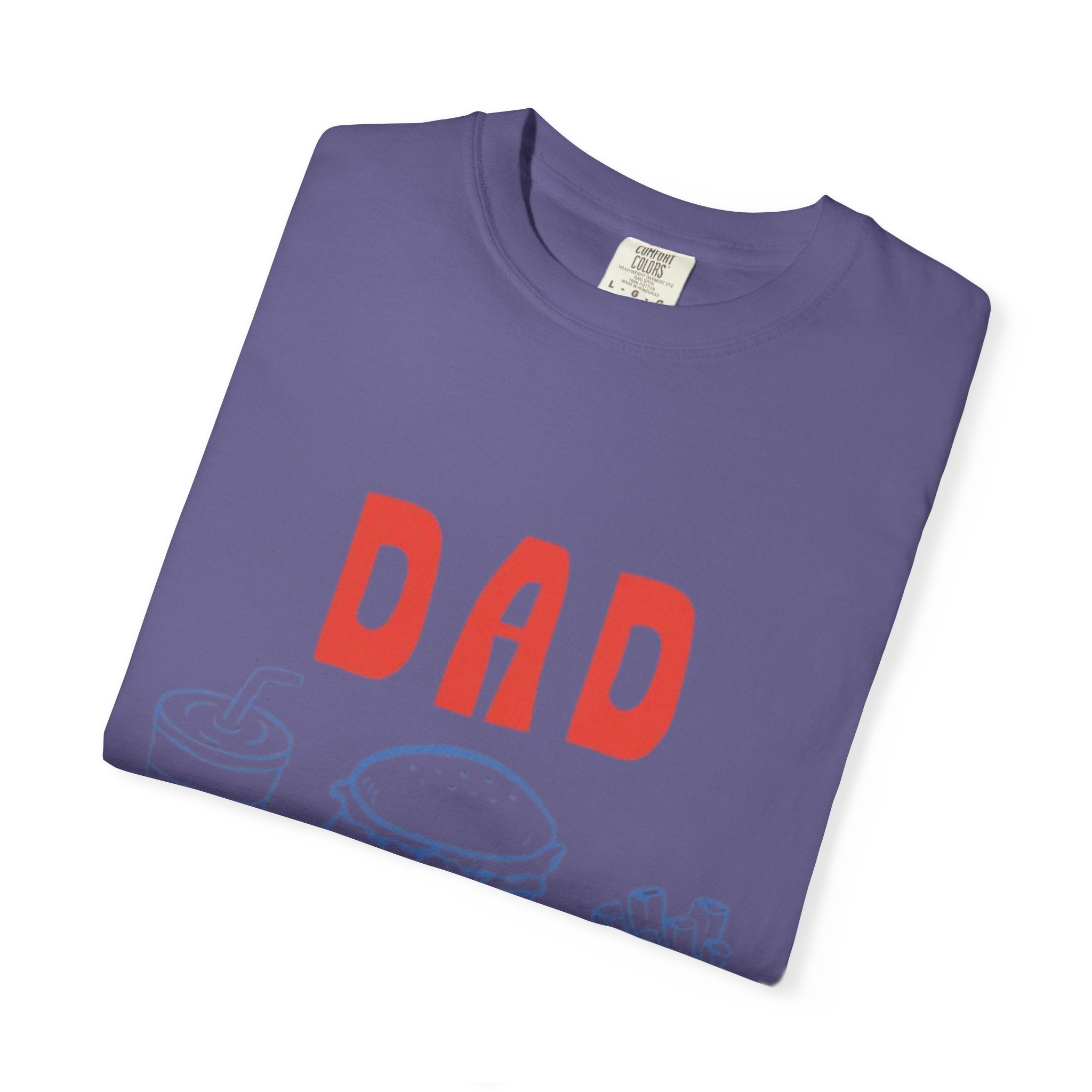 Dad Tax T-Shirt — Funny Father’s Day Tee with Burger, Fries & Drink Graphic