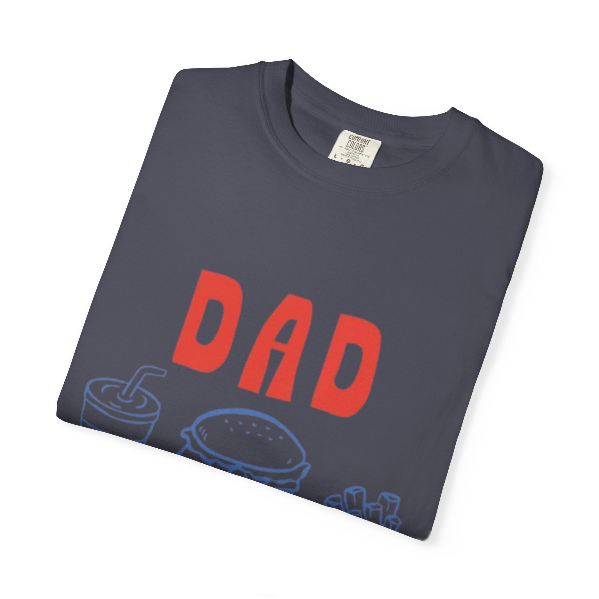Dad Tax T-Shirt — Funny Father’s Day Tee with Burger, Fries & Drink Graphic