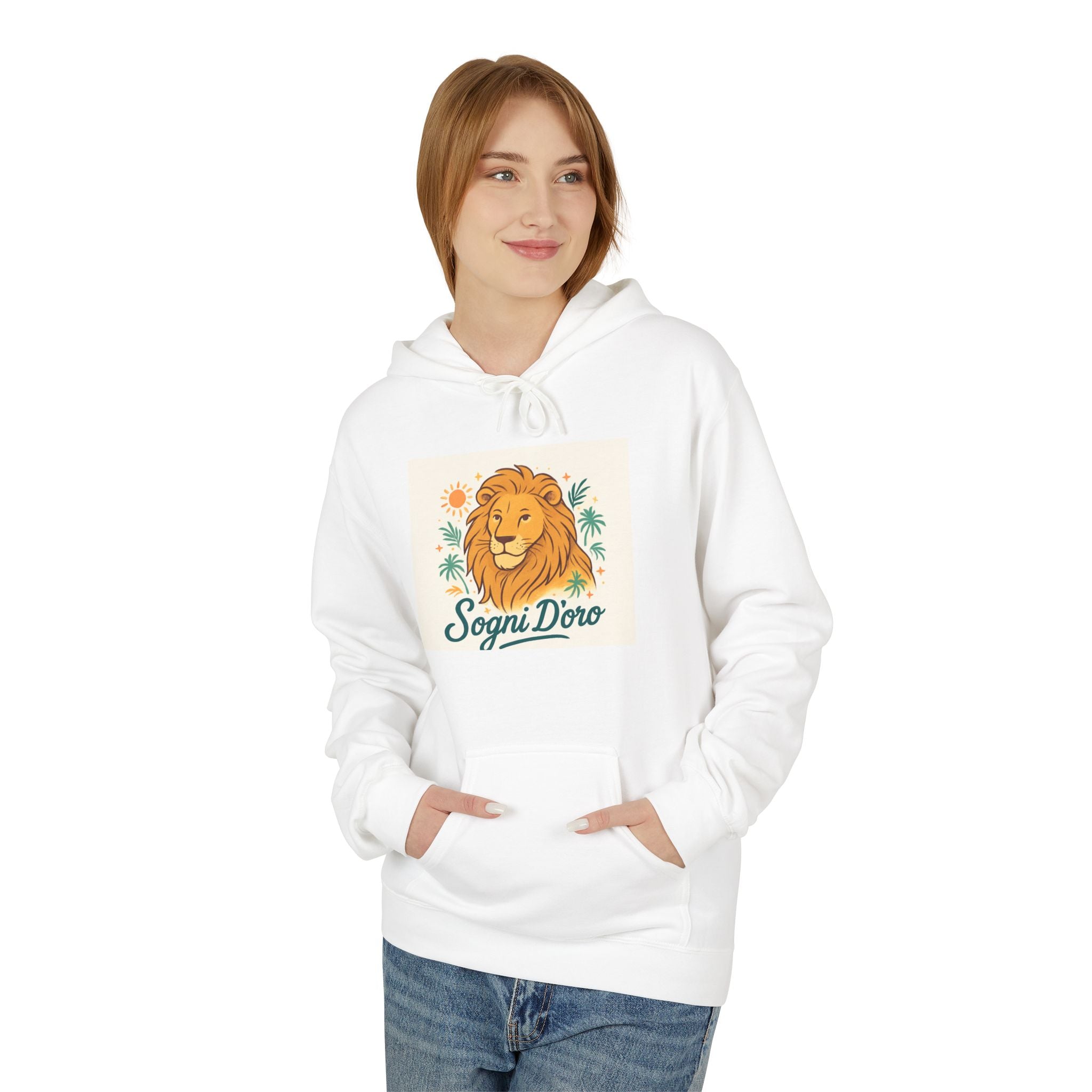 Retro Lion Fleece Hoodie
