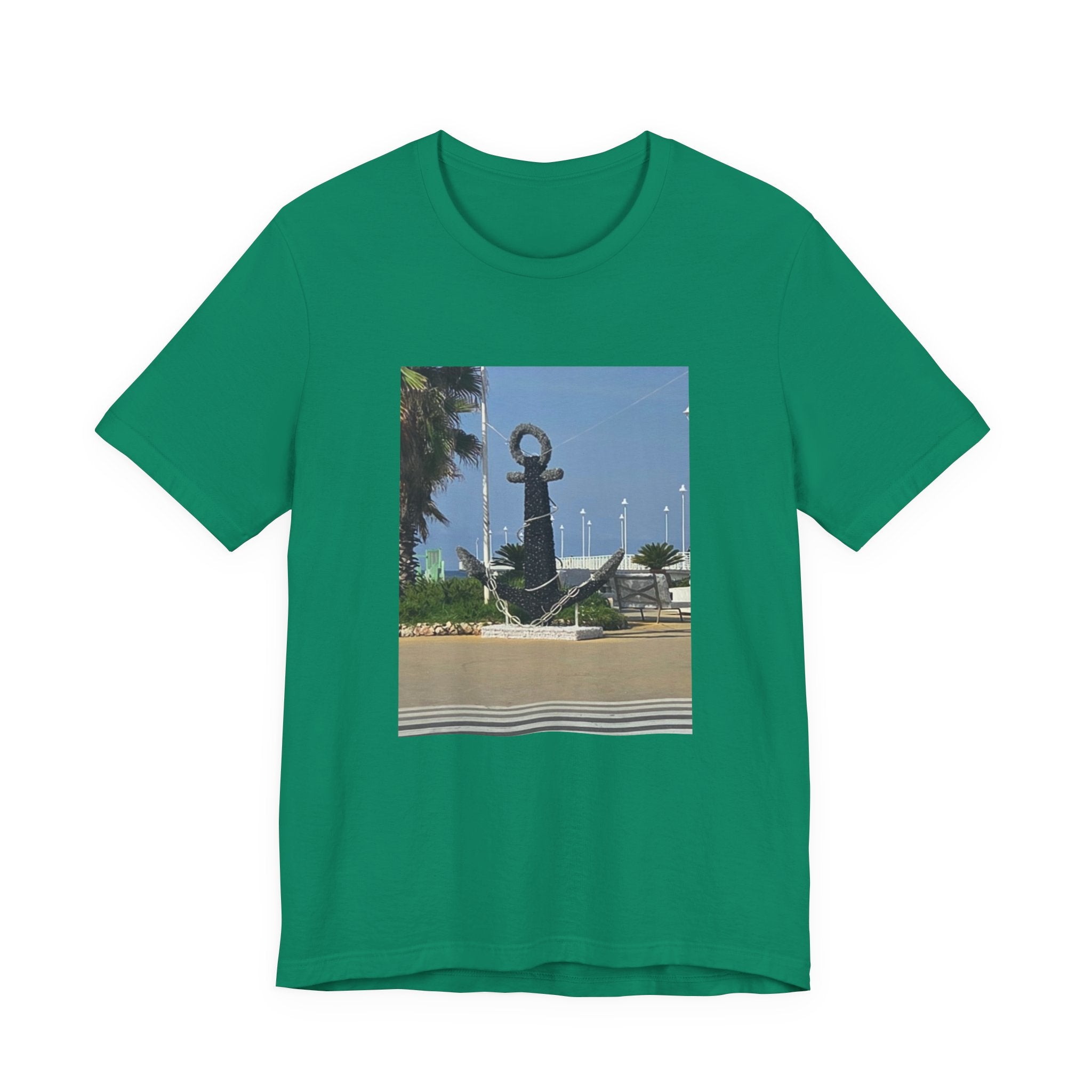 Anchor Statue Photo Tee — Coastal Nautical T-Shirt