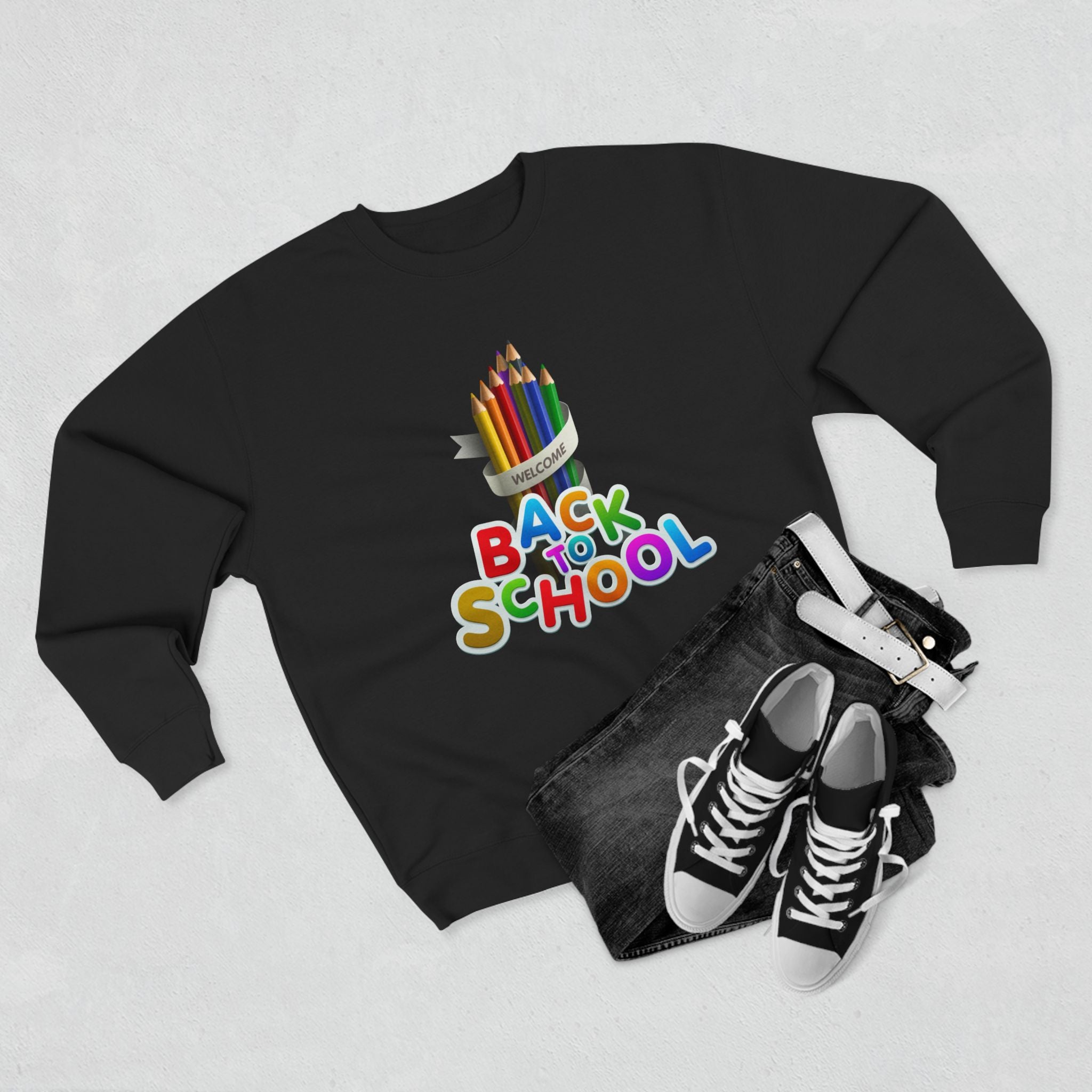 Okula Dönüş Sweatshirt'ü — Renkli Kalem Tasarımı