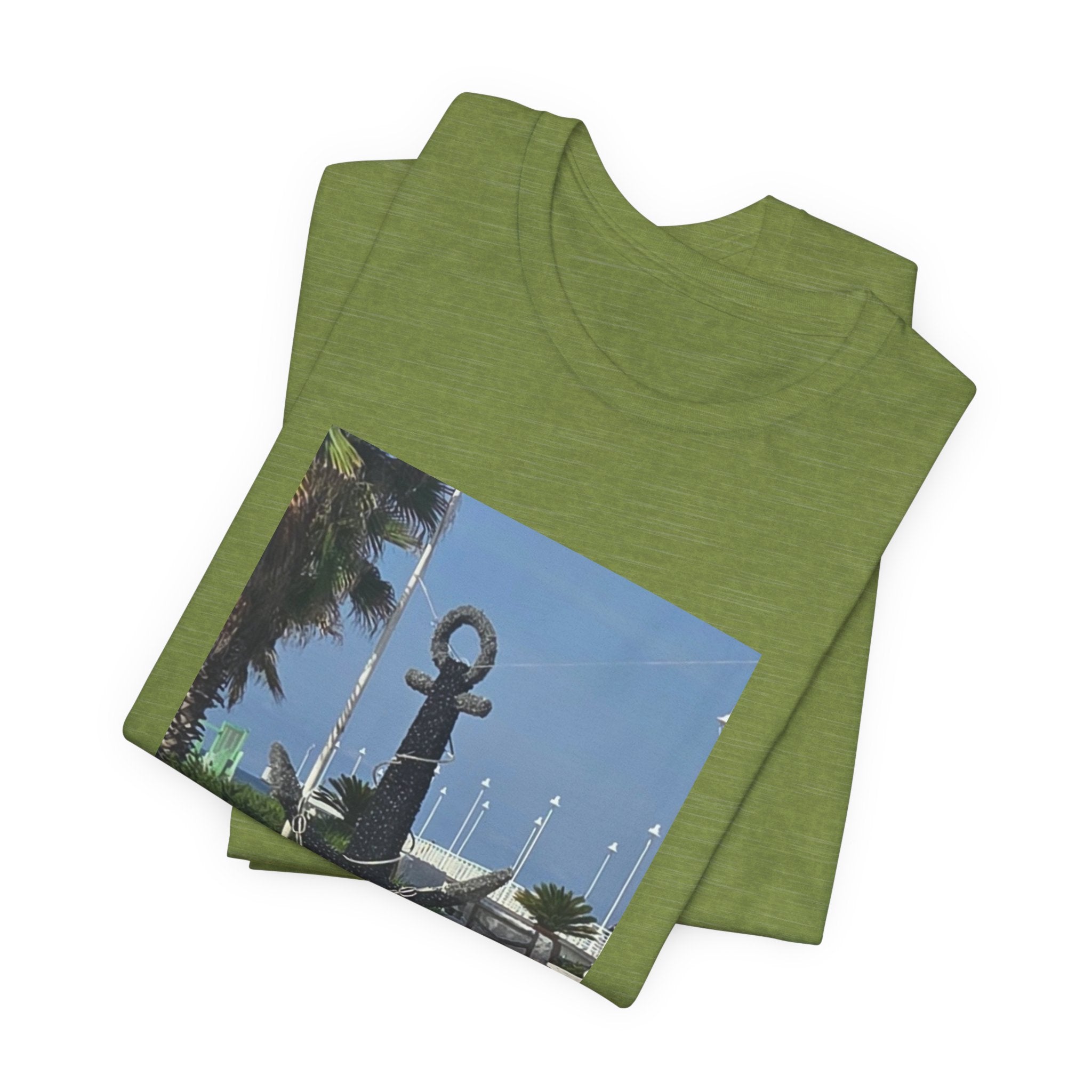 Anchor Statue Photo Tee — Coastal Nautical T-Shirt