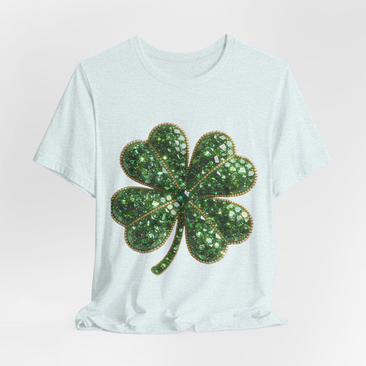 Shimmering Green Four-Leaf Clover T-Shirt — St. Patrick’s Day Lucky Tee