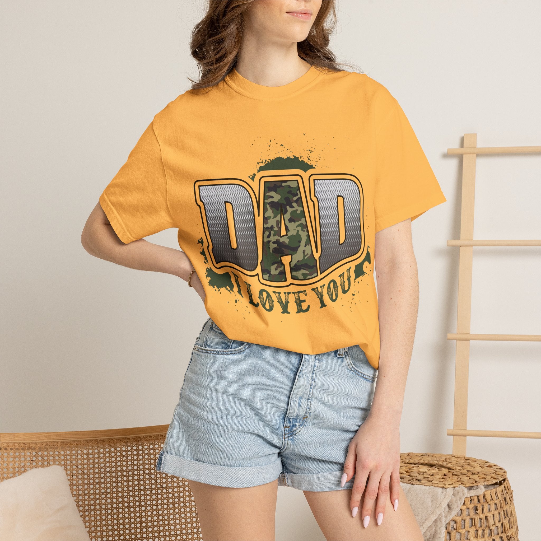 Dad I Love You Camo Graphic T-Shirt