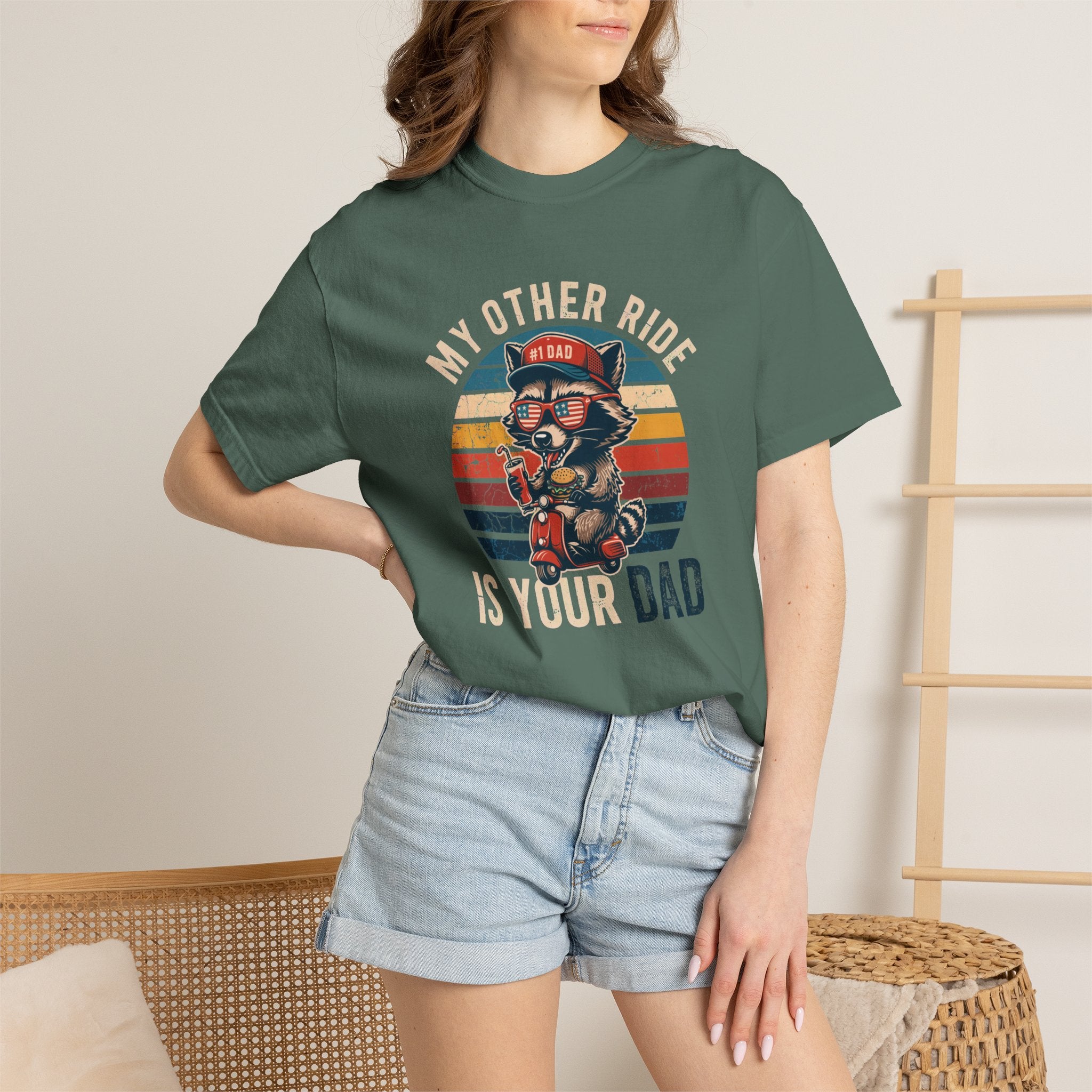 My Other Ride Is Your Dad T-Shirt — Cute Motorcycle Puppy Graphic Tee for Dad, Father's Day Gift