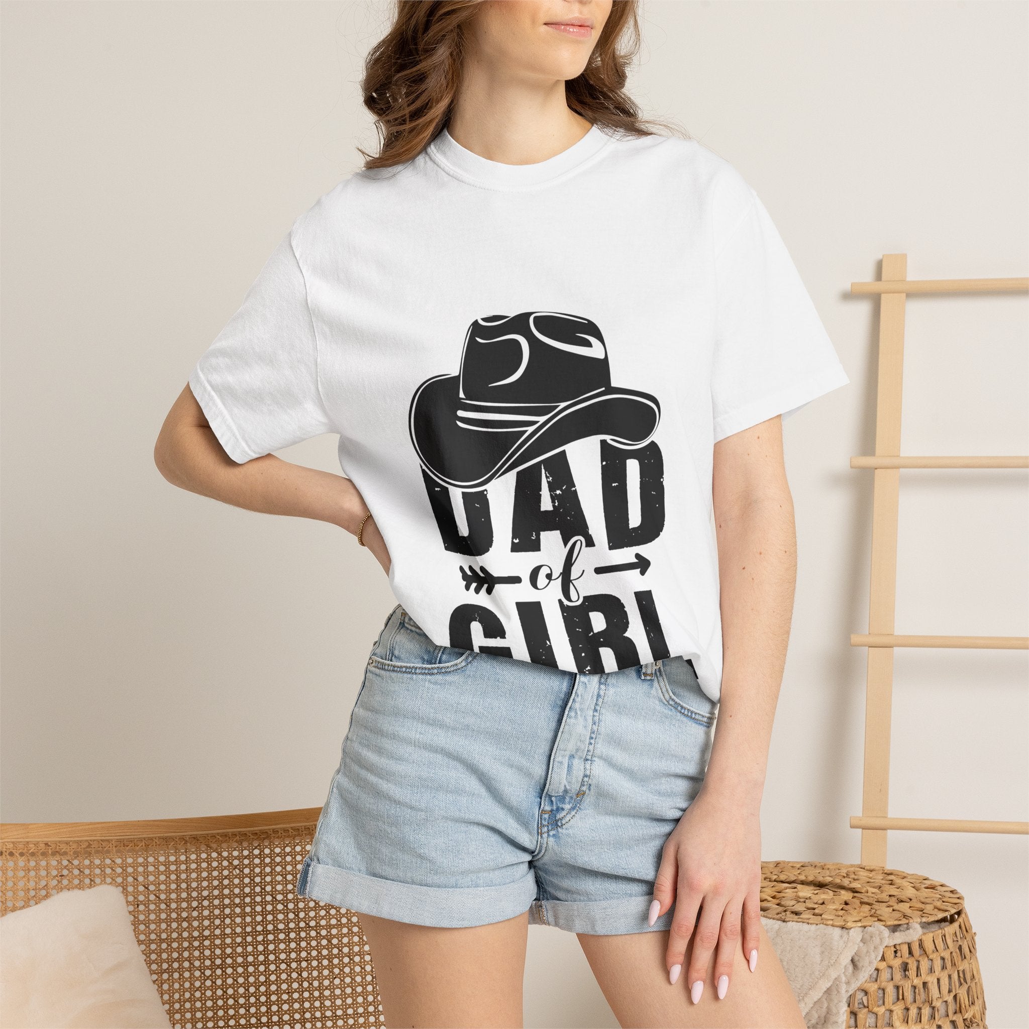 Dad of Girl T-Shirt — Cowboy Hat Father of Daughter Tee