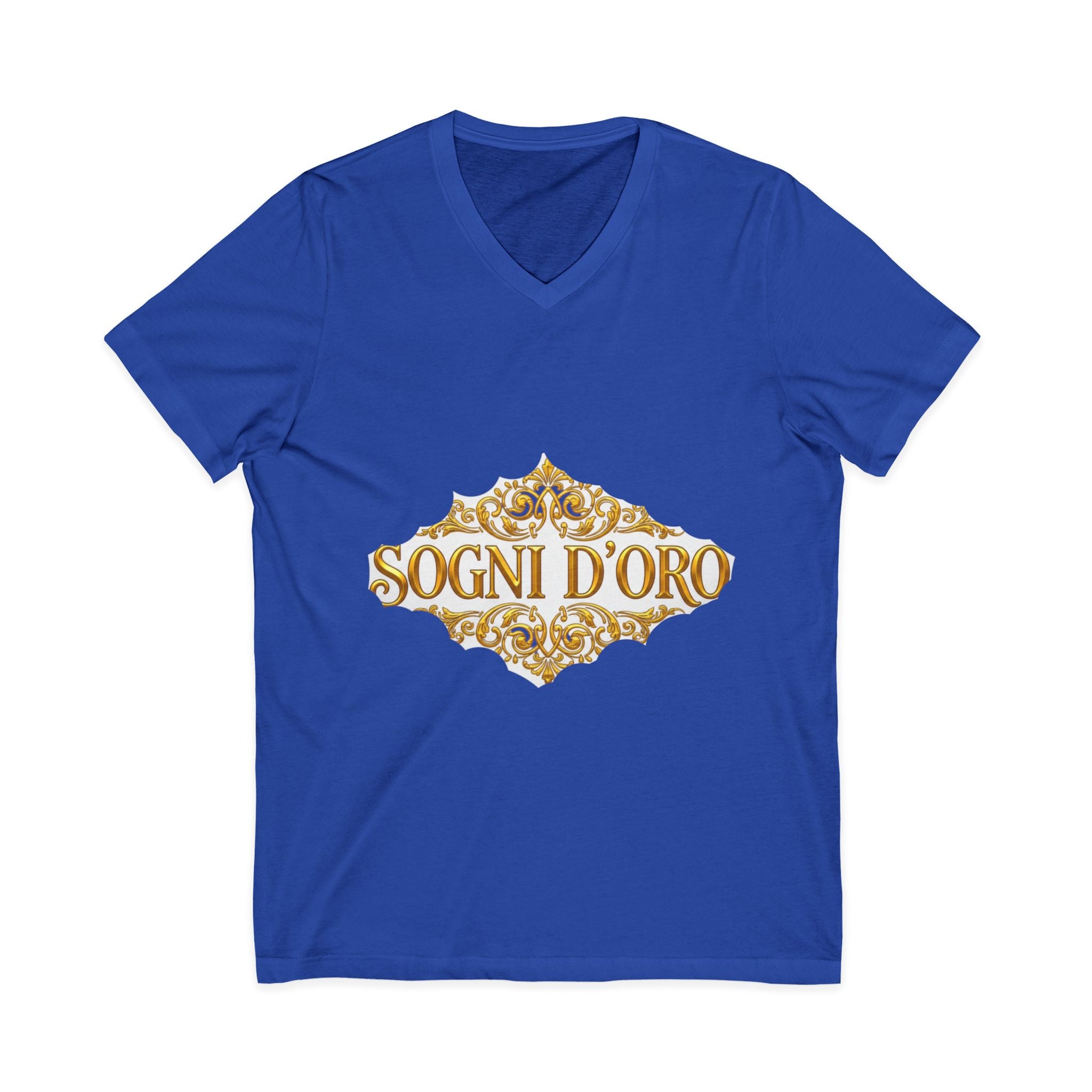 Gold Script Cotton V-Neck