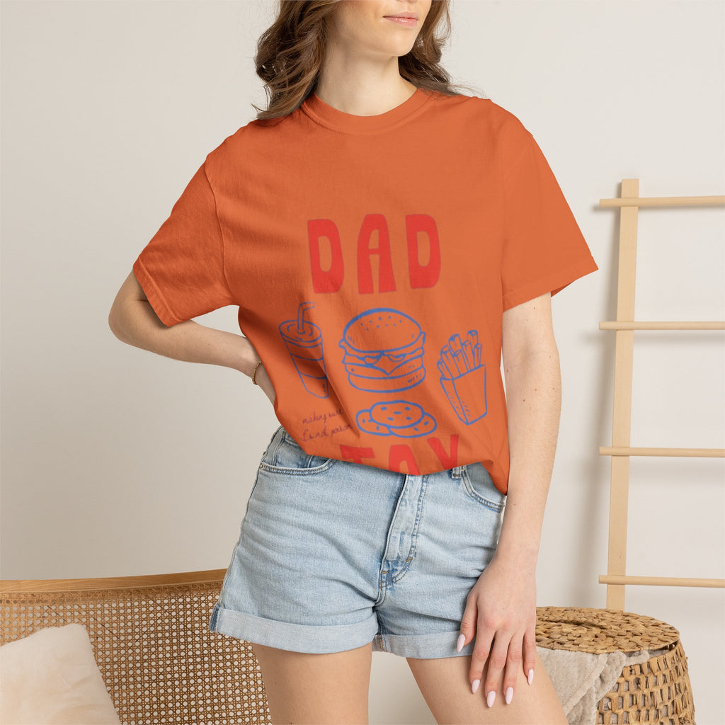 Dad Tax T-Shirt — Funny Father’s Day Tee with Burger, Fries & Drink Graphic