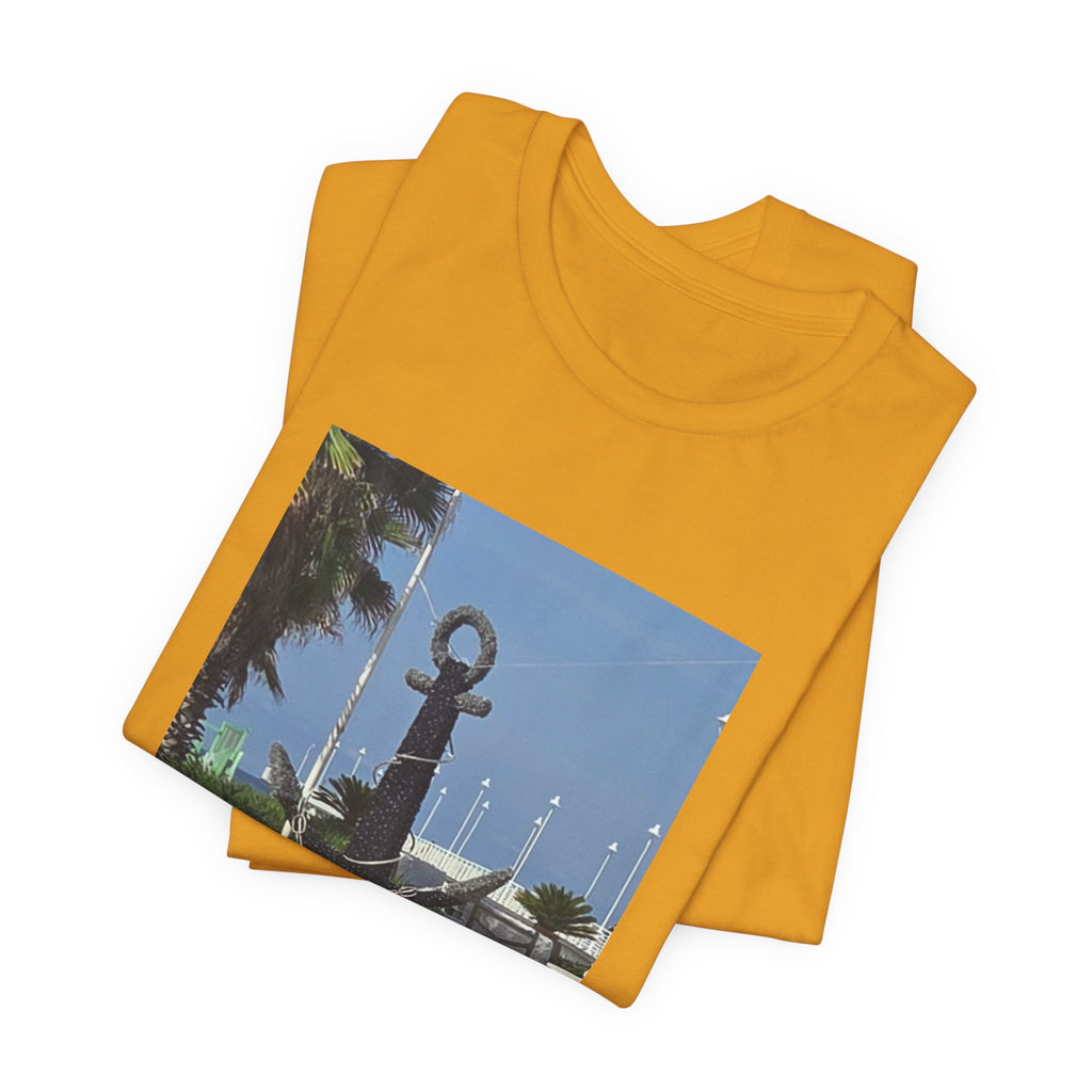 Anchor Statue Photo Tee — Coastal Nautical T-Shirt