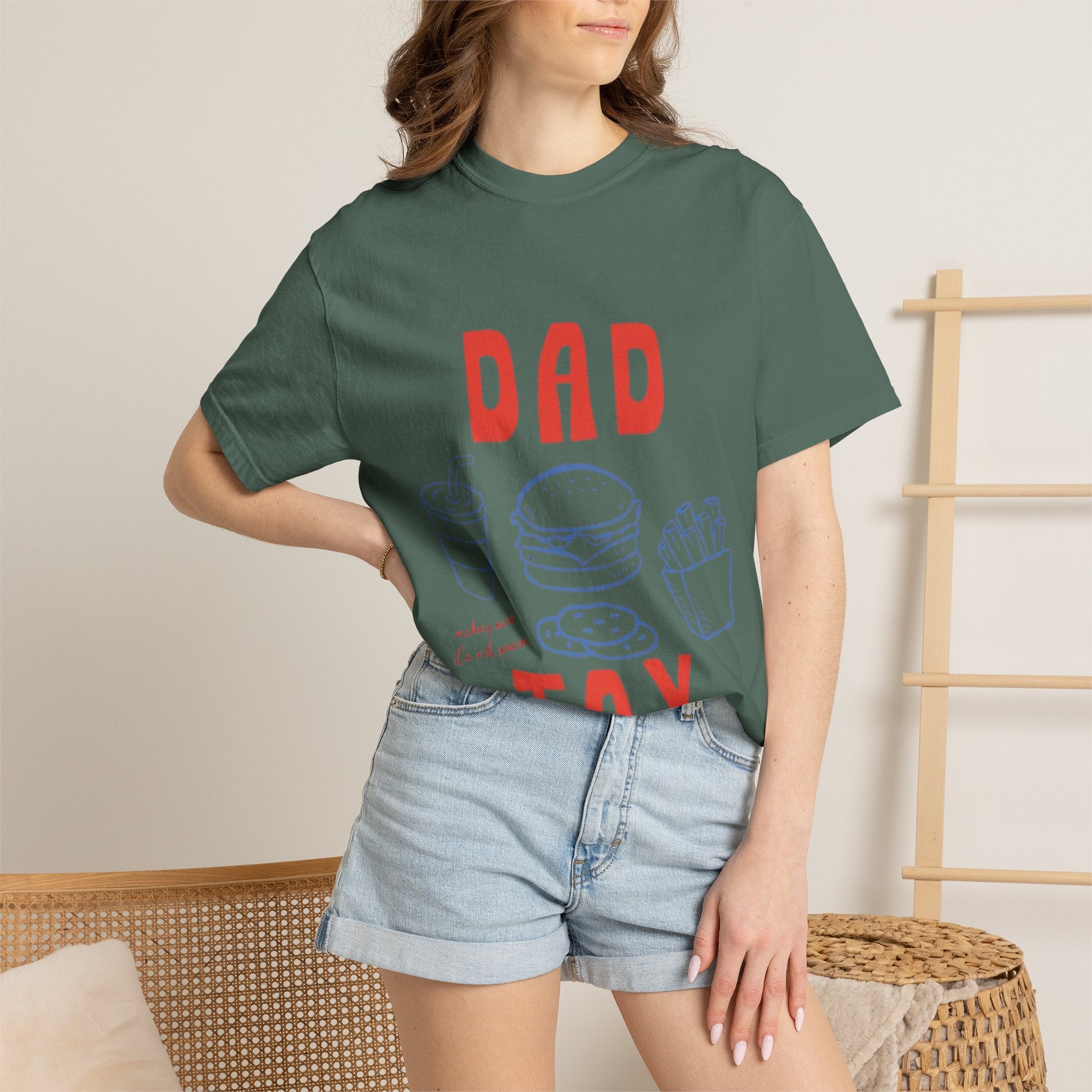 Dad Tax T-Shirt — Funny Father’s Day Tee with Burger, Fries & Drink Graphic
