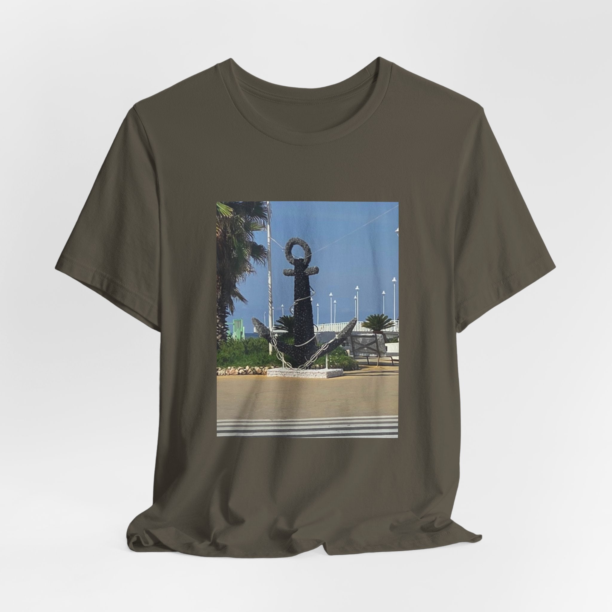 Anchor Statue Photo Tee — Coastal Nautical T-Shirt
