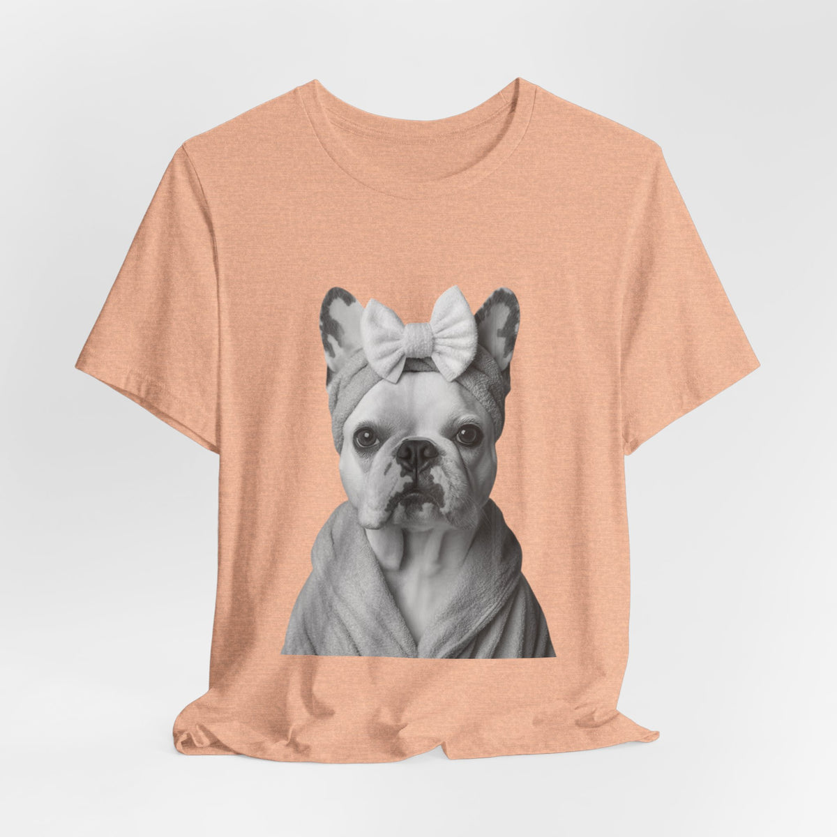French Bulldog Portrait Tee — Cute Bow Dog Graphic T-Shirt