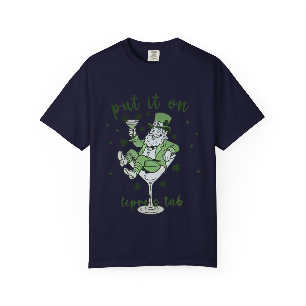 St. Patrick's Day Leprechaun Cocktail T-Shirt — "Put It On Leprechaun's Tab"