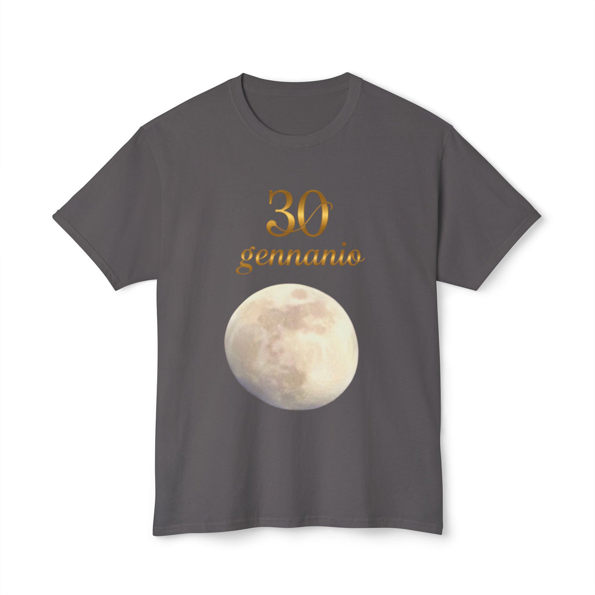 T-Shirt — "30 Gennaio" Moon Graphic Birthday Tee