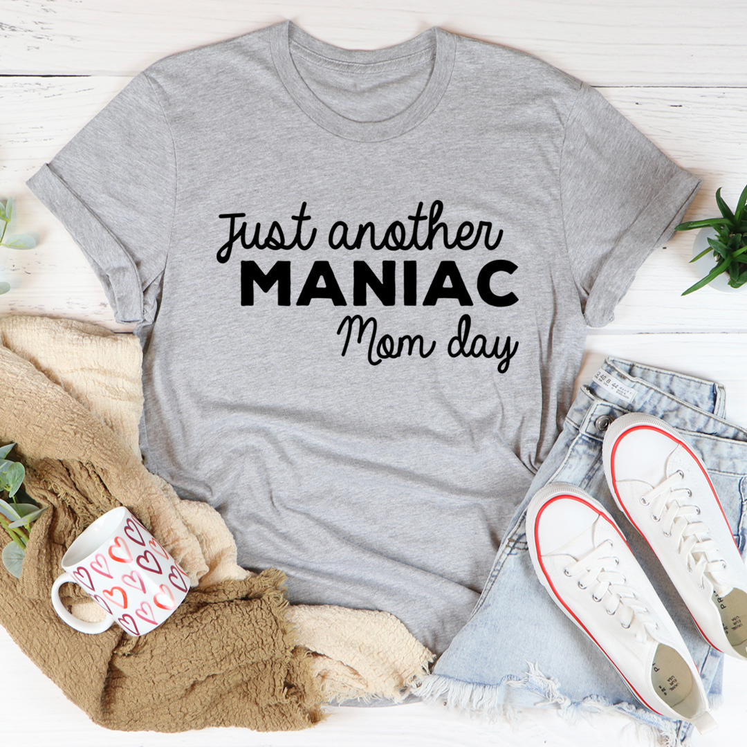 Just Another Manic Mom Day T-Shirt in soft 100% cotton with USA digital print and mom graphic design