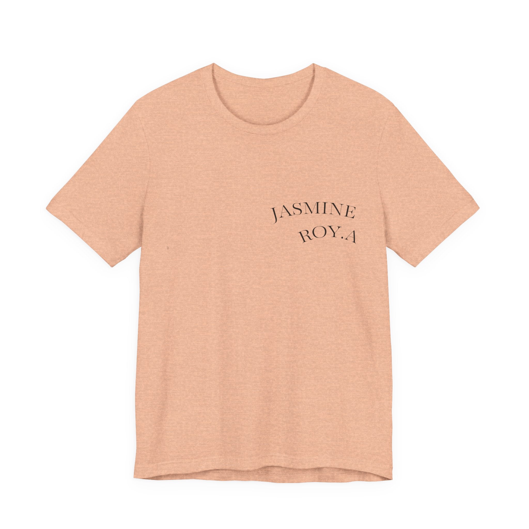 Jasmine Royal chest logo tee in mauve - front view on model
