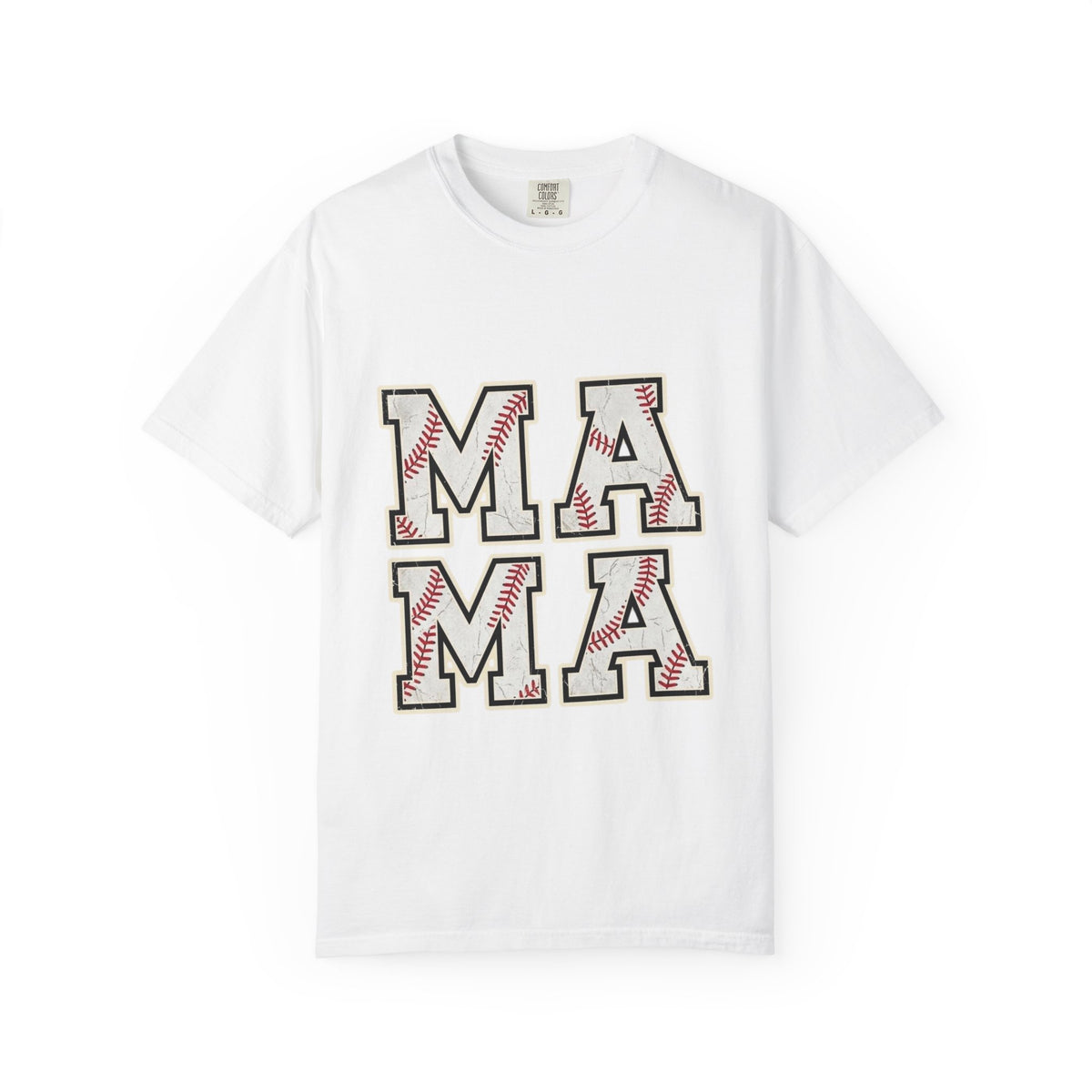 Mama Baseball T-Shirt — Vintage Stitch Lettering Tee for Baseball Moms
