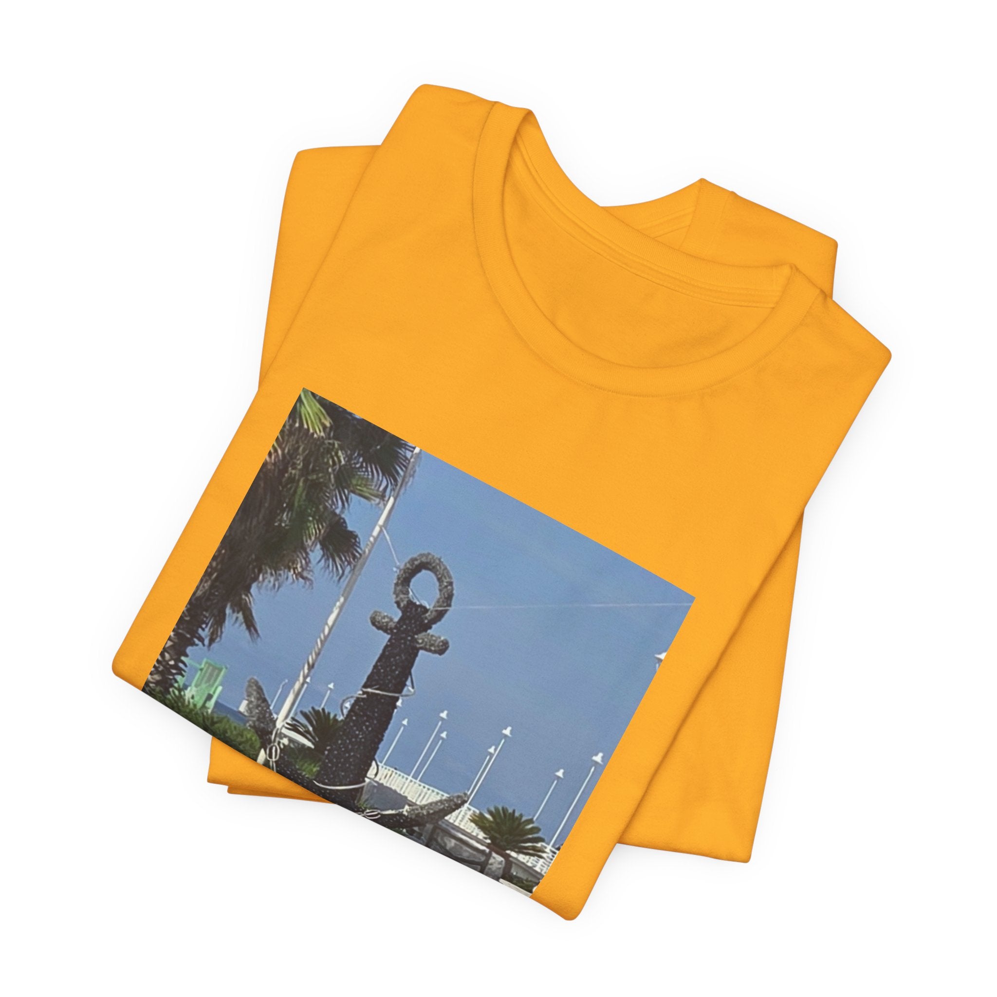 Anchor Statue Photo Tee — Coastal Nautical T-Shirt