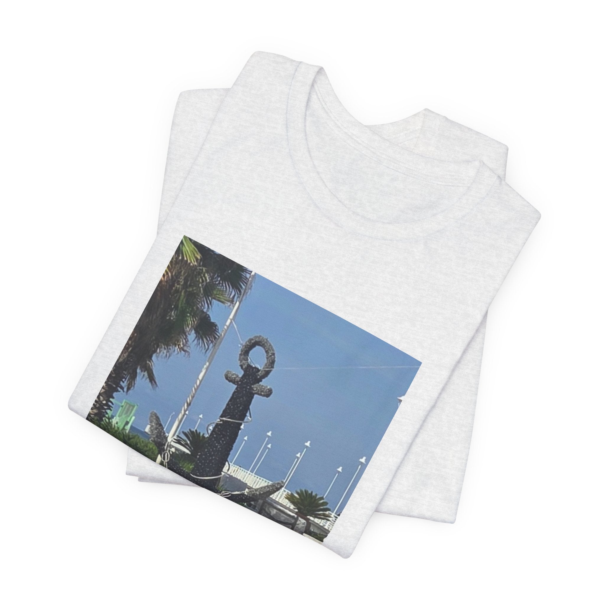 Anchor Statue Photo Tee — Coastal Nautical T-Shirt