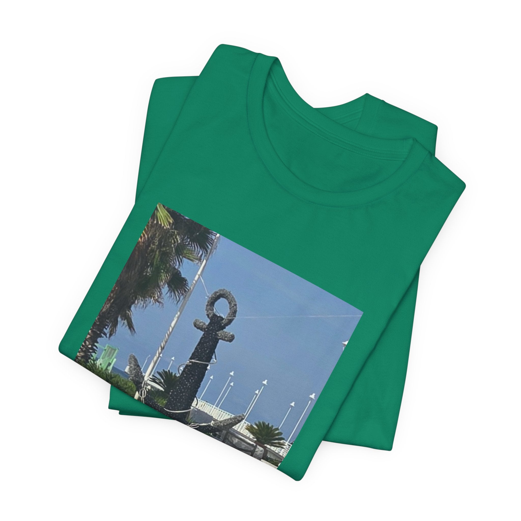Anchor Statue Photo Tee — Coastal Nautical T-Shirt