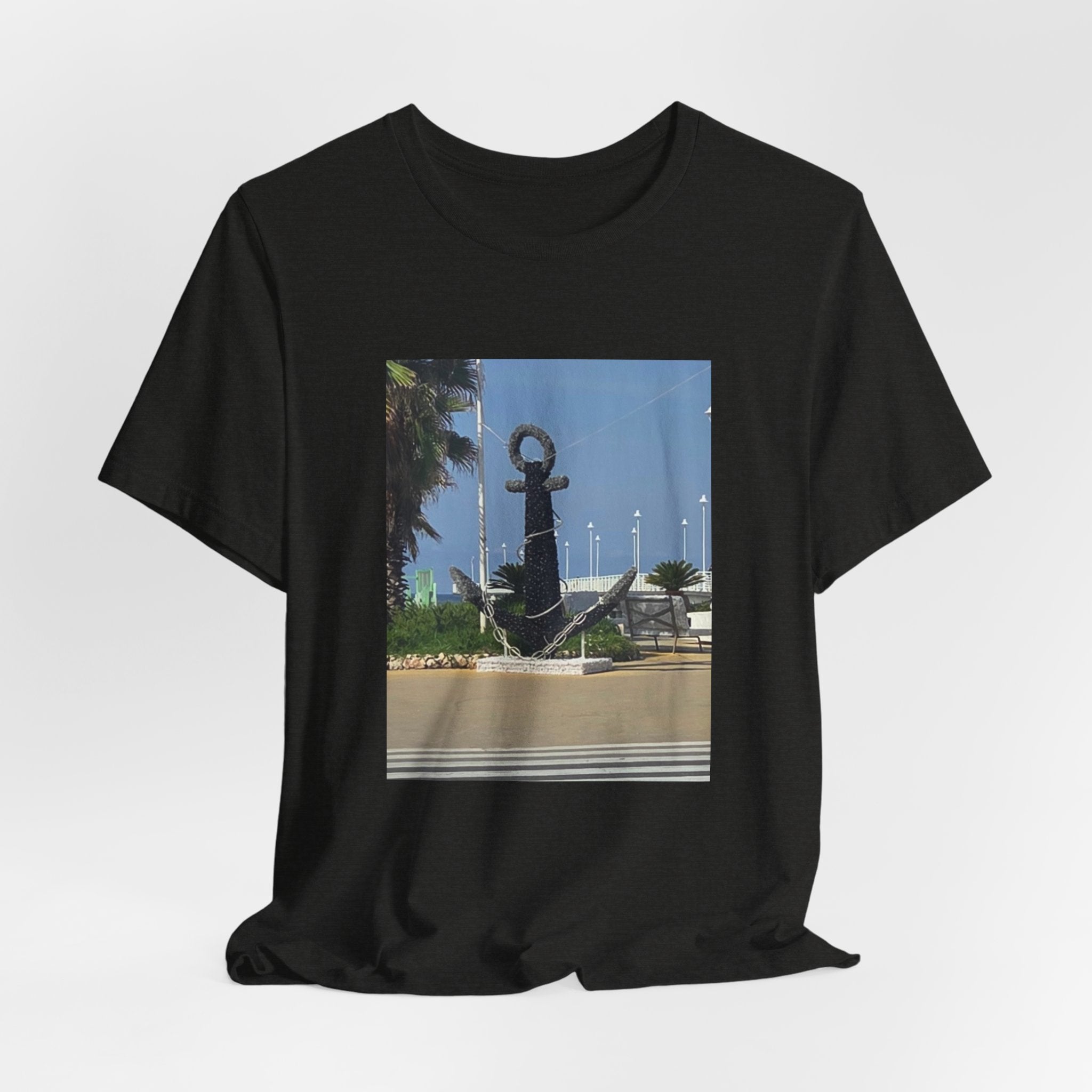 Anchor Statue Photo Tee — Coastal Nautical T-Shirt