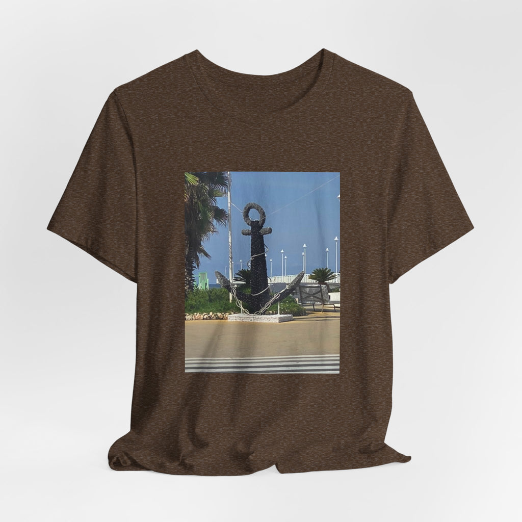 Anchor Statue Photo Tee — Coastal Nautical T-Shirt
