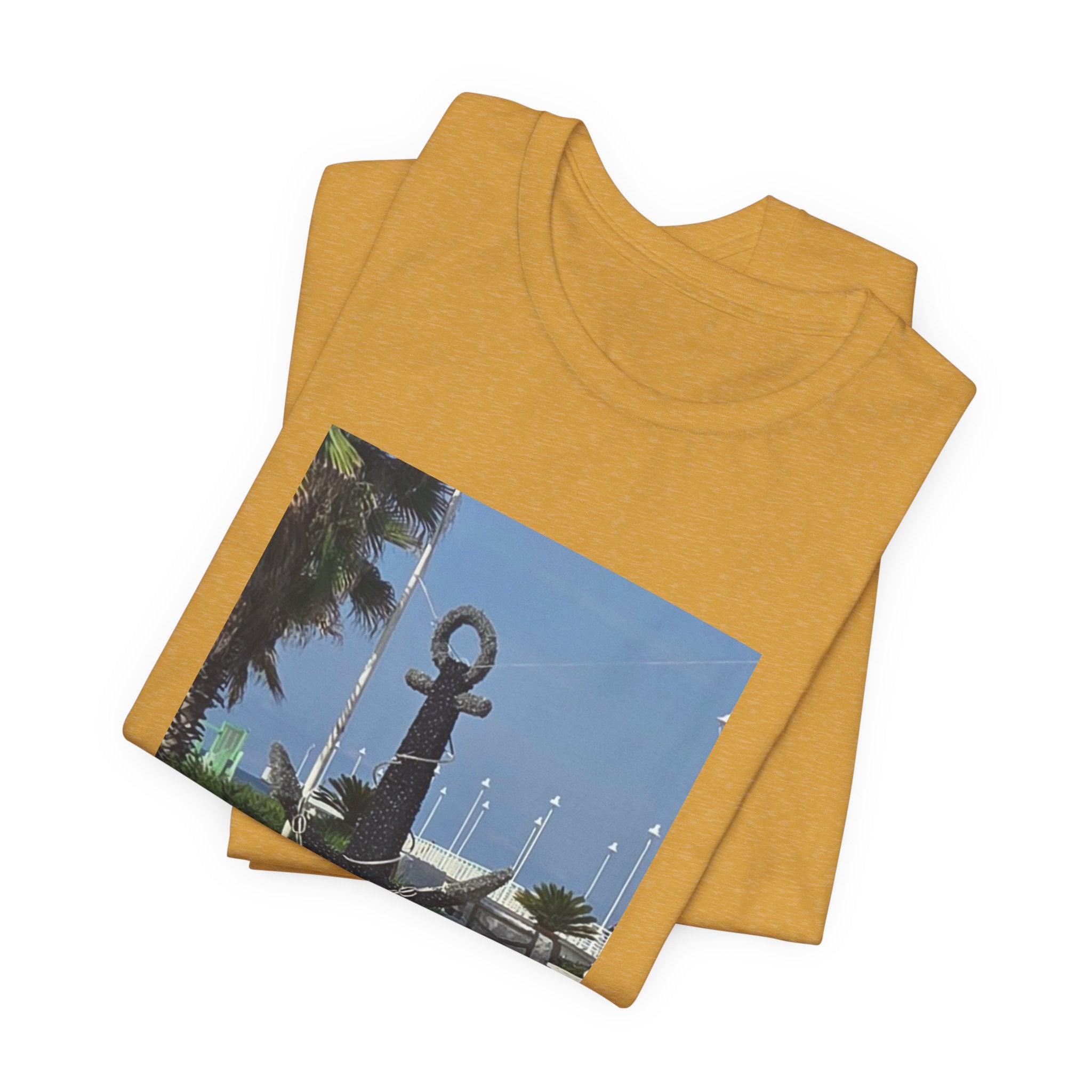 Anchor Statue Photo Tee — Coastal Nautical T-Shirt