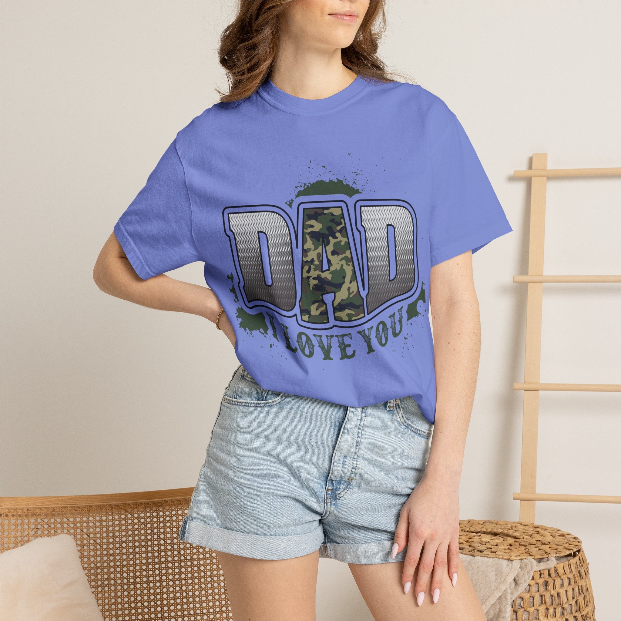 Dad I Love You Camo Graphic T-Shirt