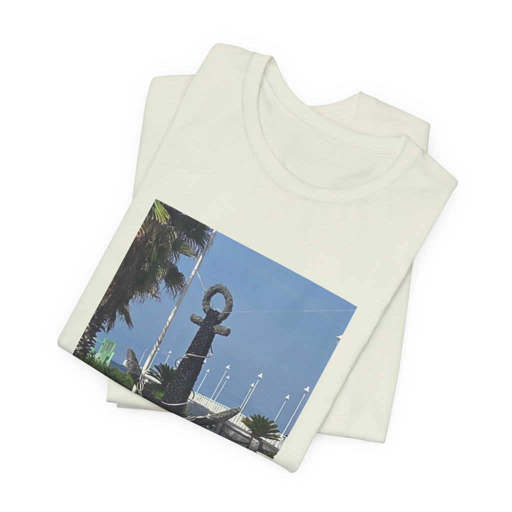 Anchor Statue Photo Tee — Coastal Nautical T-Shirt