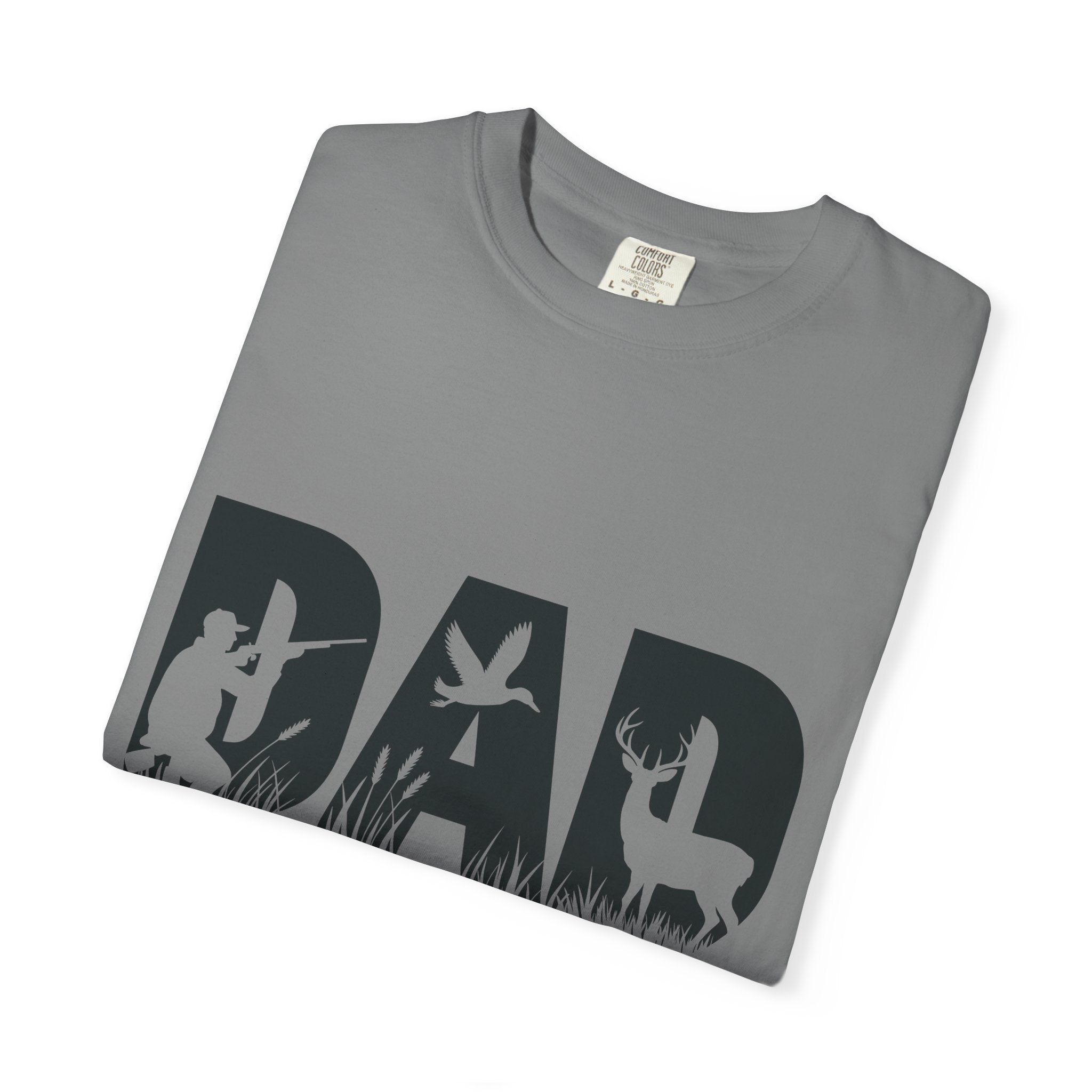 Dad Silhouette Nature T-Shirt — 'DAD' Deer & Camper Outdoor Graphic Tee