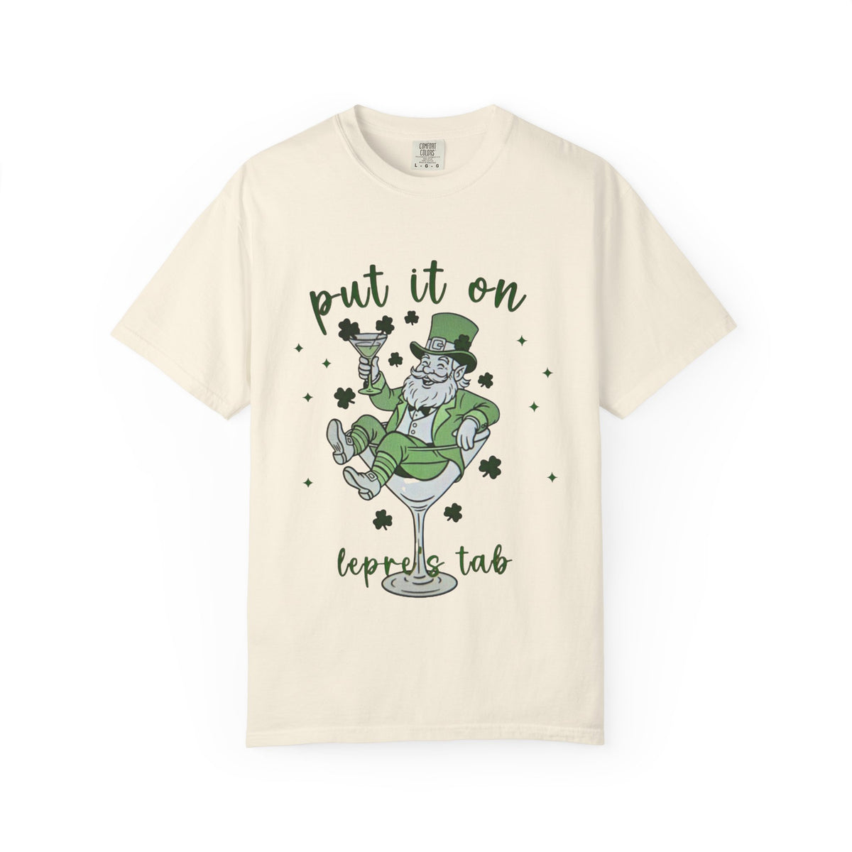 St. Patrick's Day Leprechaun Cocktail T-Shirt — "Put It On Leprechaun's Tab"