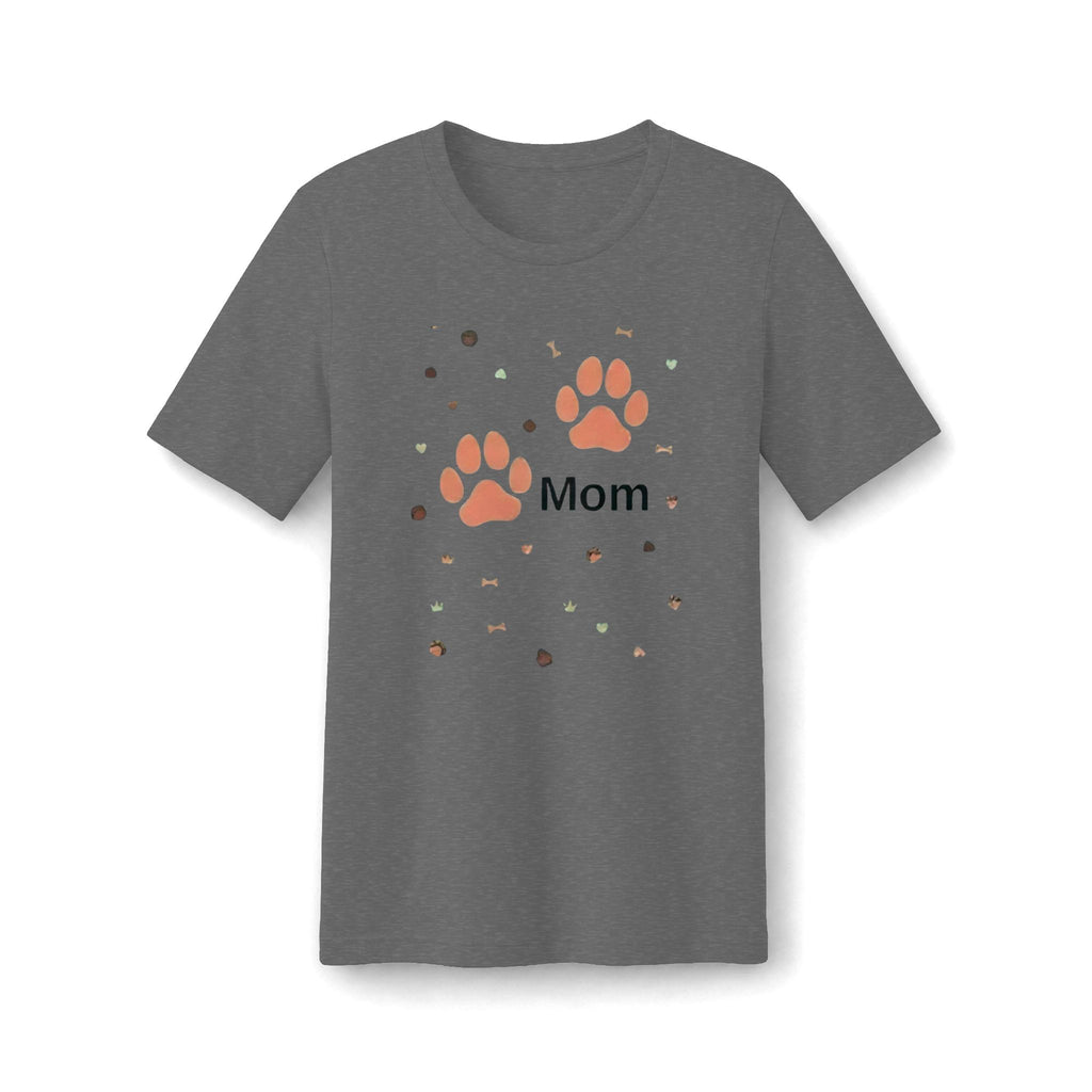 Pet Mom Paw Print T-Shirt — "Mom" Paw & Bone Graphic Women's Tee