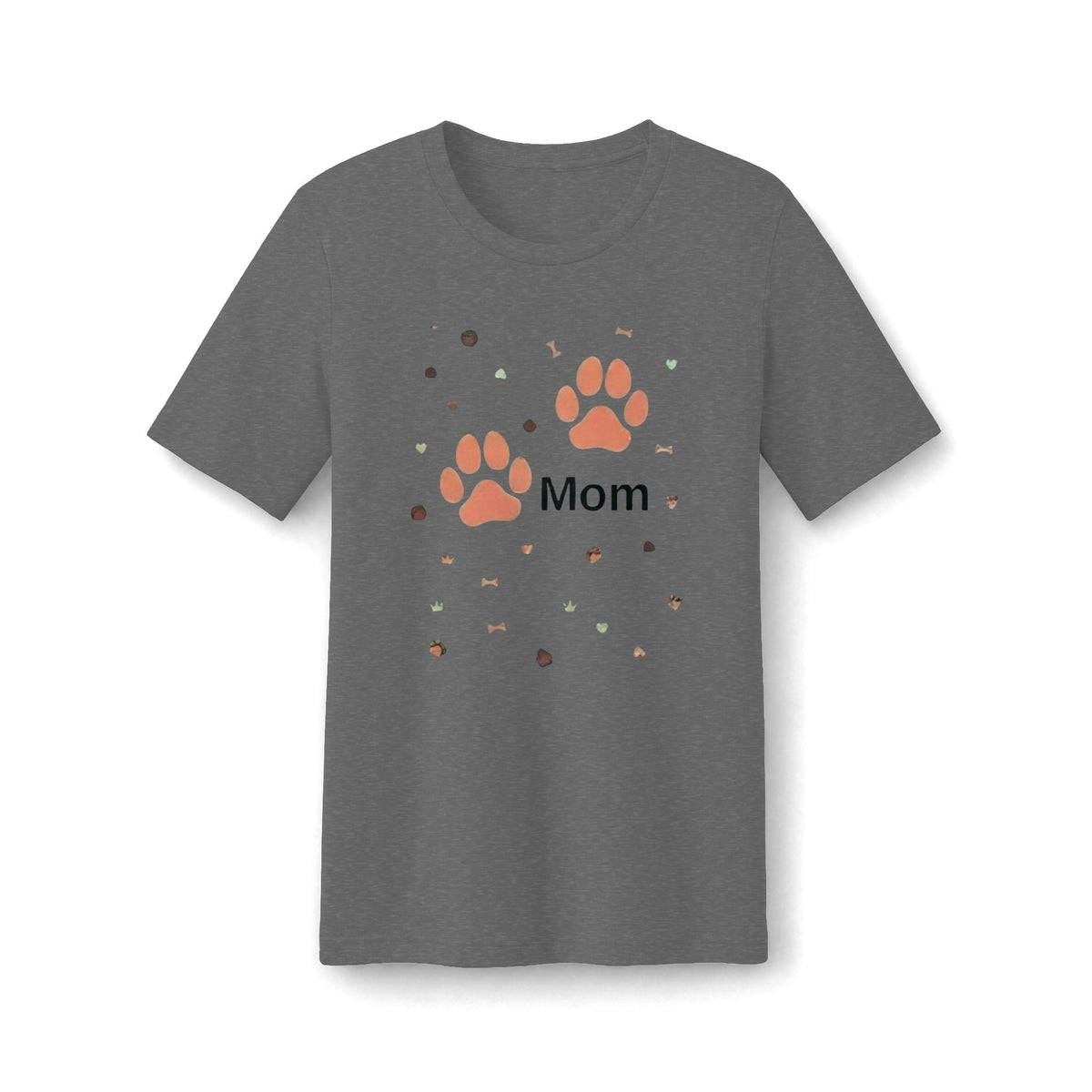 Pet Mom Paw Print T-Shirt — "Mom" Paw & Bone Graphic Women's Tee
