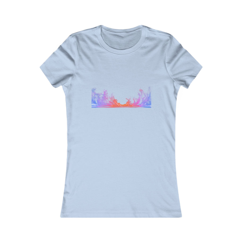 Women's Sunset Forest Tee — Pastel Mountain & Trees Graphic Shirt